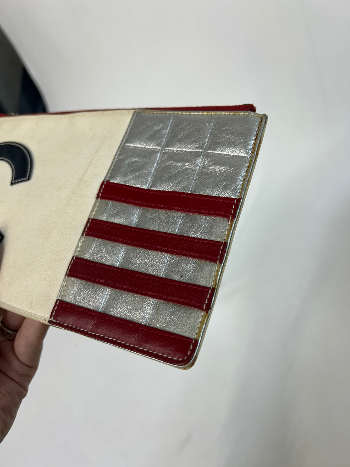 Chanel Beige Multicolored Canvas & Leather American Flag Pochette