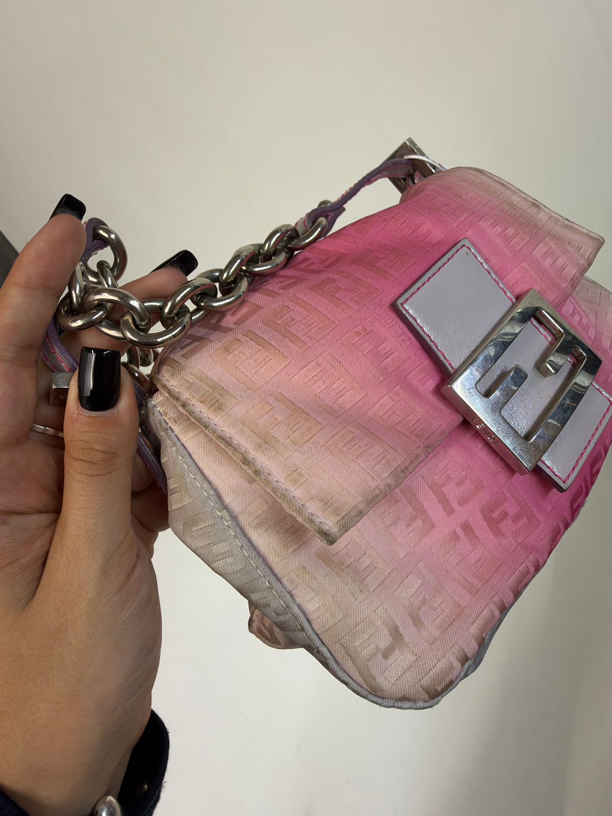 Fendi Ombre Pink Zucchino Mini Mama Baguette
