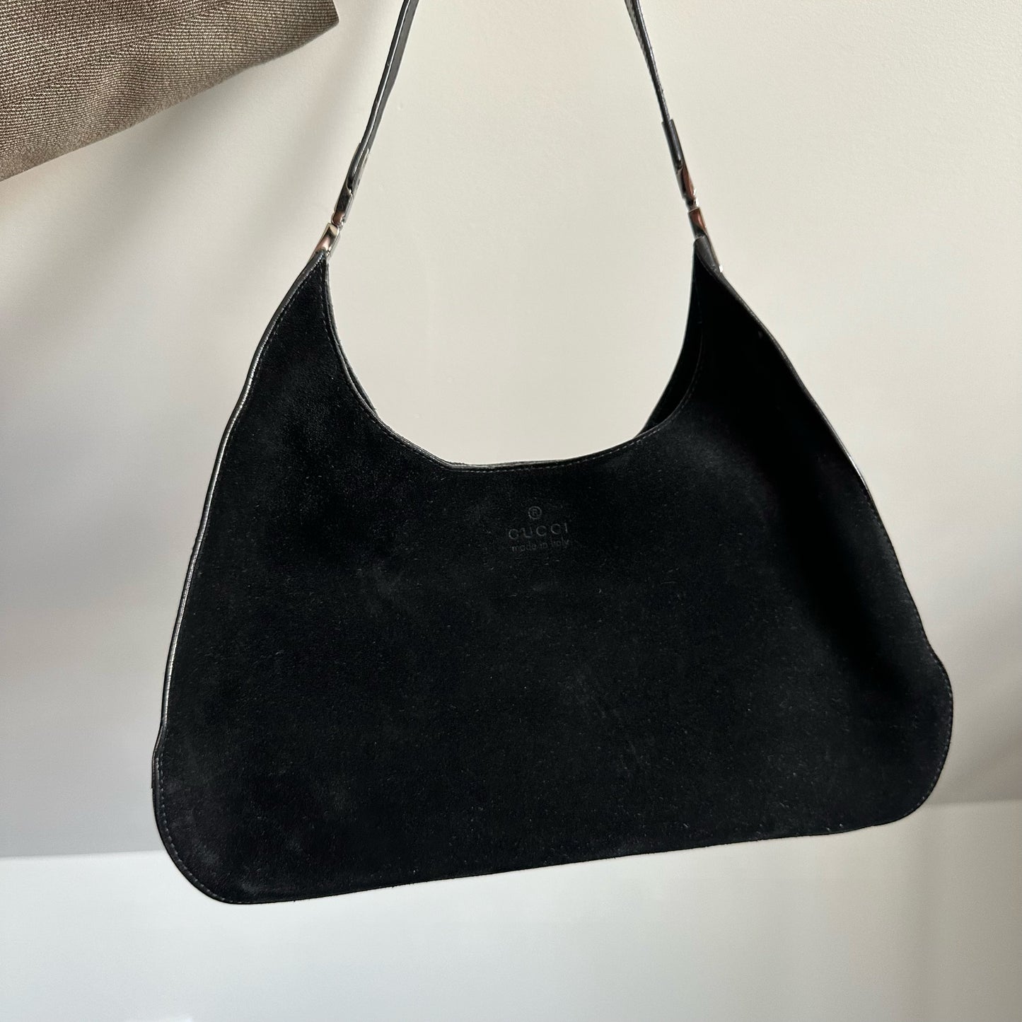 Gucci Black Suede Simple Shoulder Bag