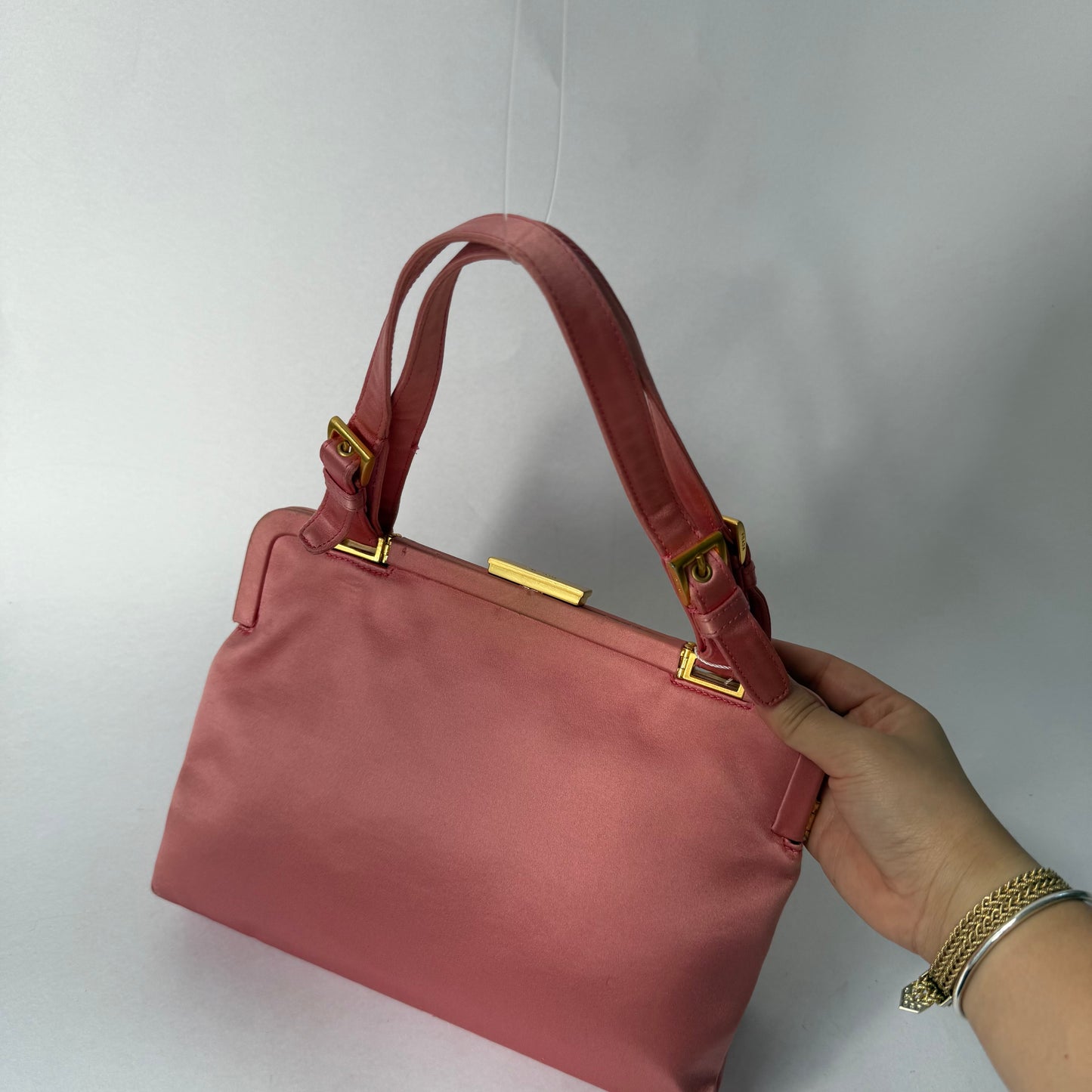 Prada Pink Satin Shoulder Bag