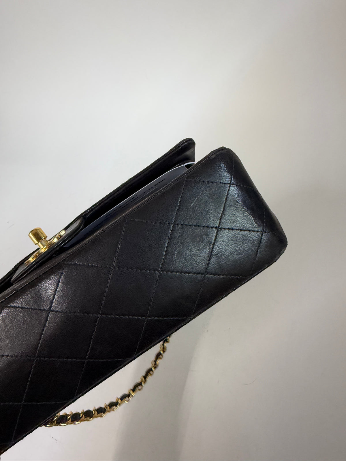 Chanel Dark Brown Lambskin Leather Quilted Matelasse Double Flap