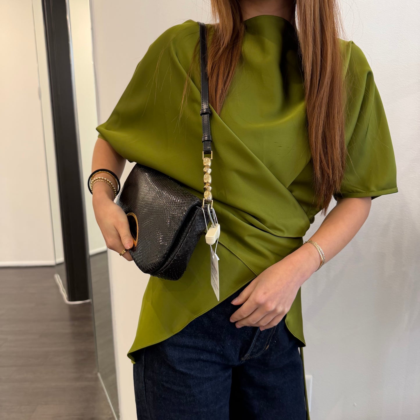 Christian Dior Black Python Malice Shoulder Bag