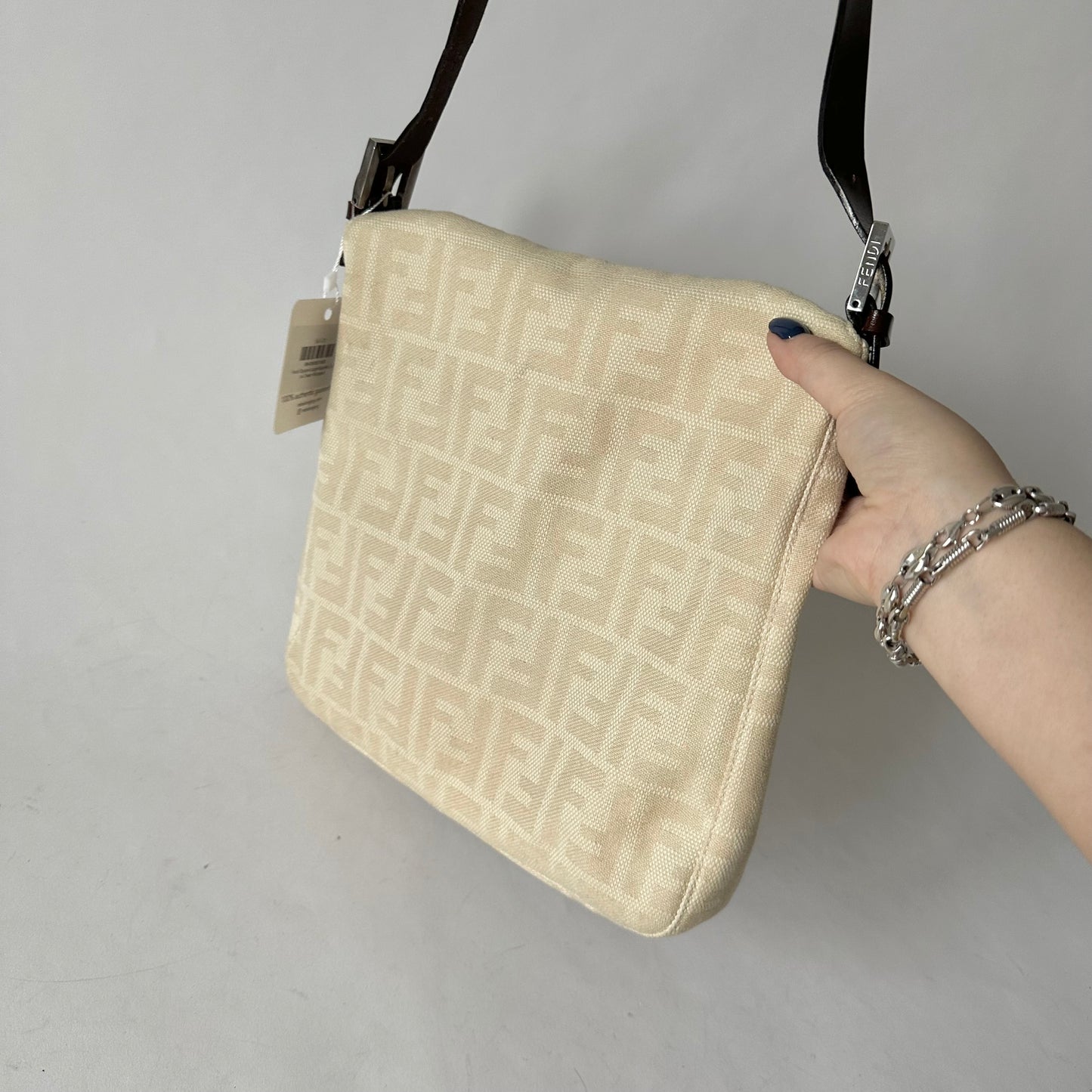 Fendi Squared Large Baguette Zucca Cream Monogram