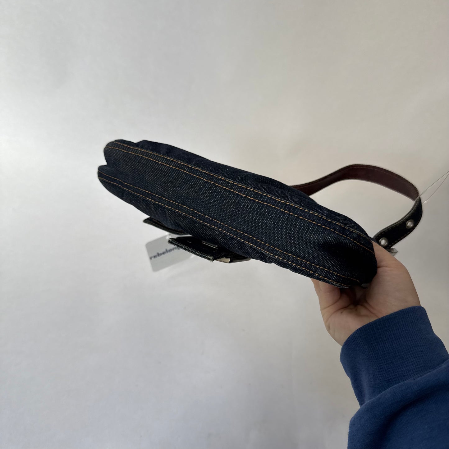 Fendi Denim Classic Baguette Shoulder Bag