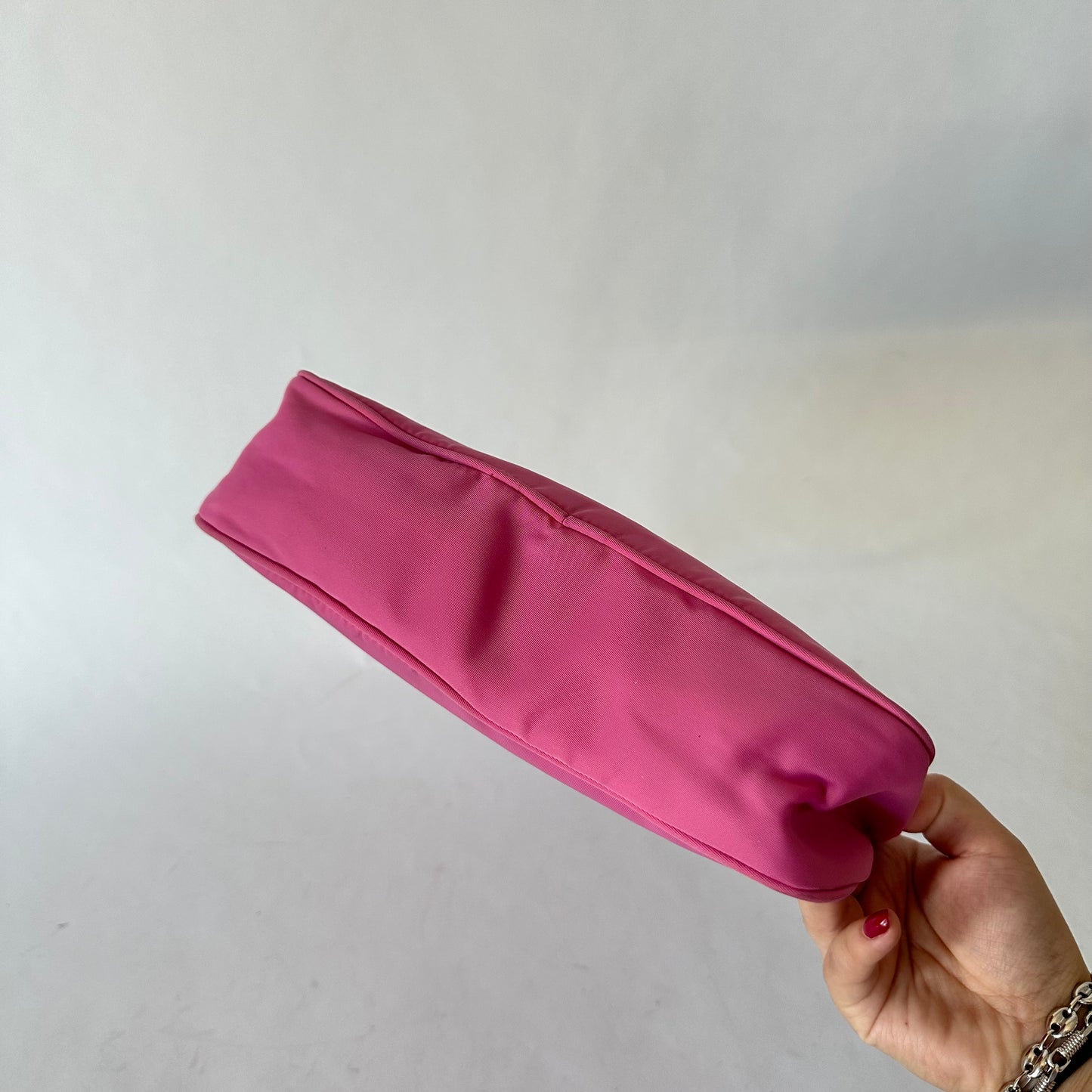 Prada Pink Nylon Pochette Bag