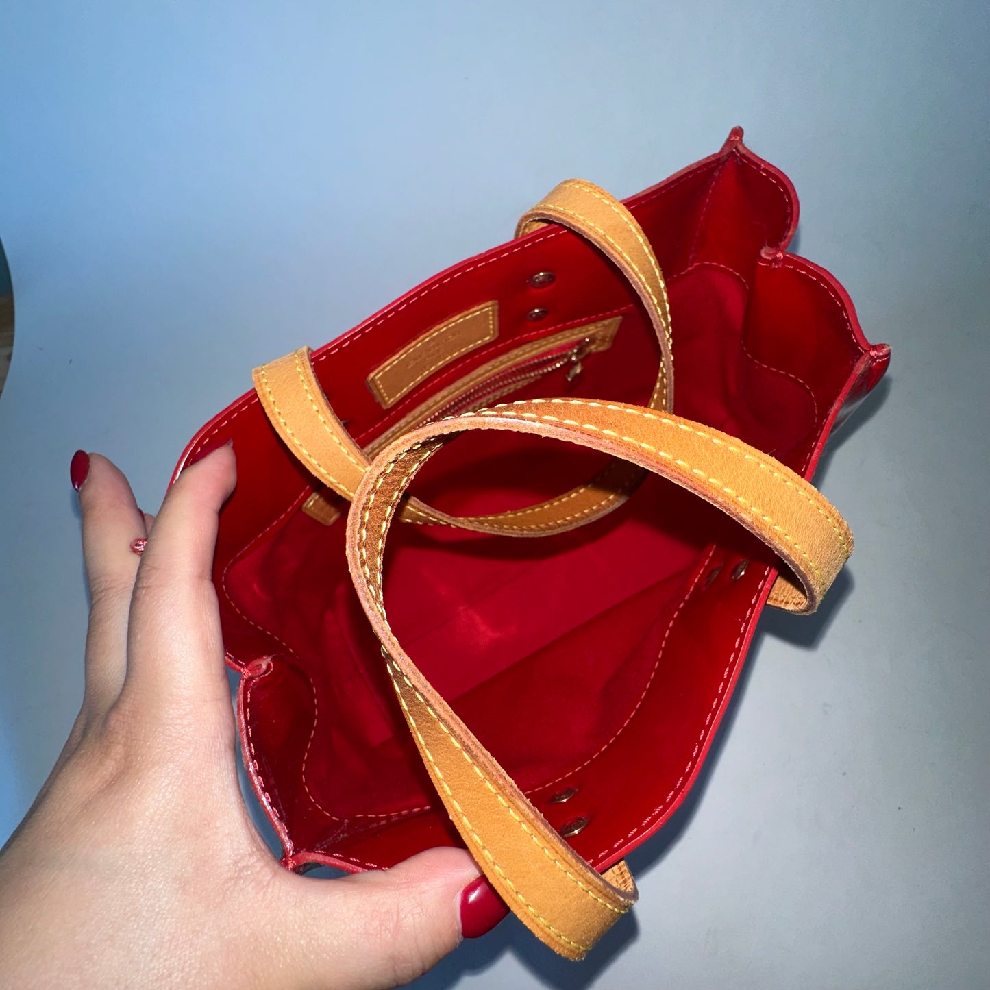 Louis Vuitton Red Vernis Reade PM Mini Handbag