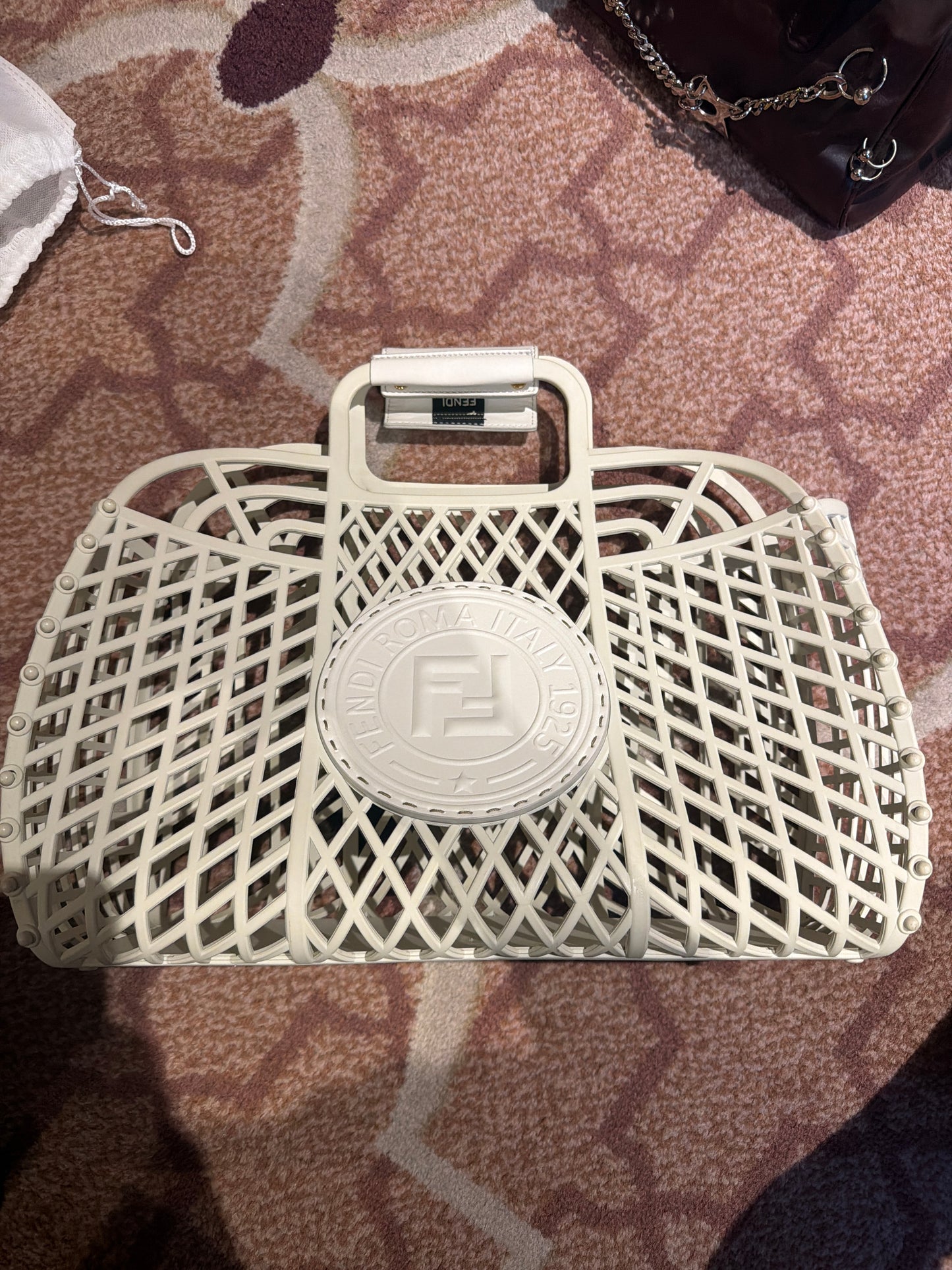 Fendi White PVC Basket Bag