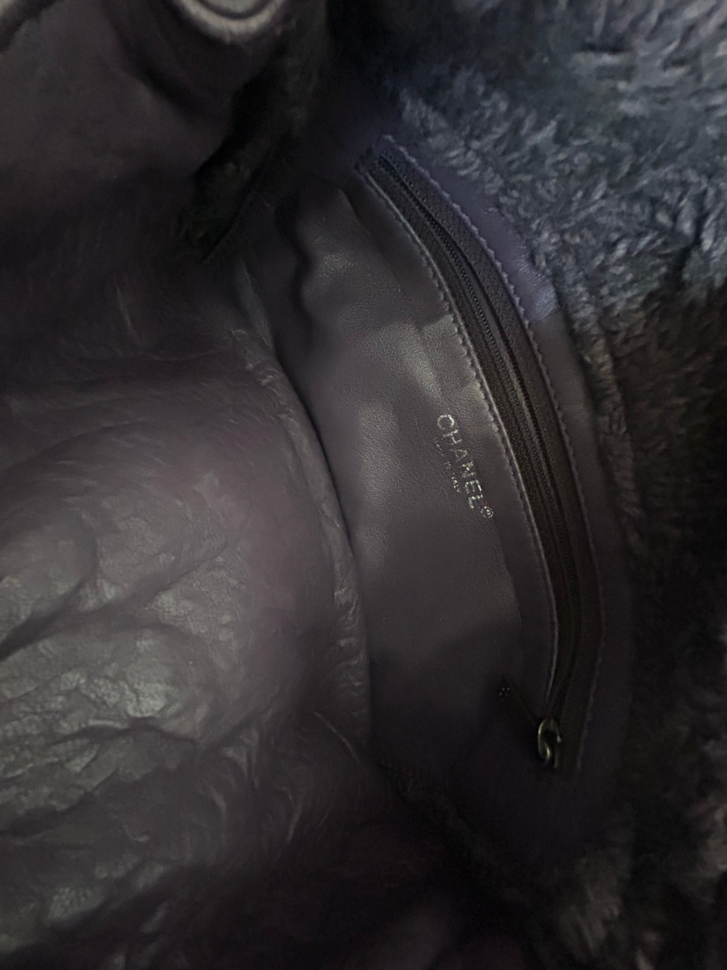 Chanel 2013 Purple Lambskin & Wool Knit Paris-Edinburgh Flap