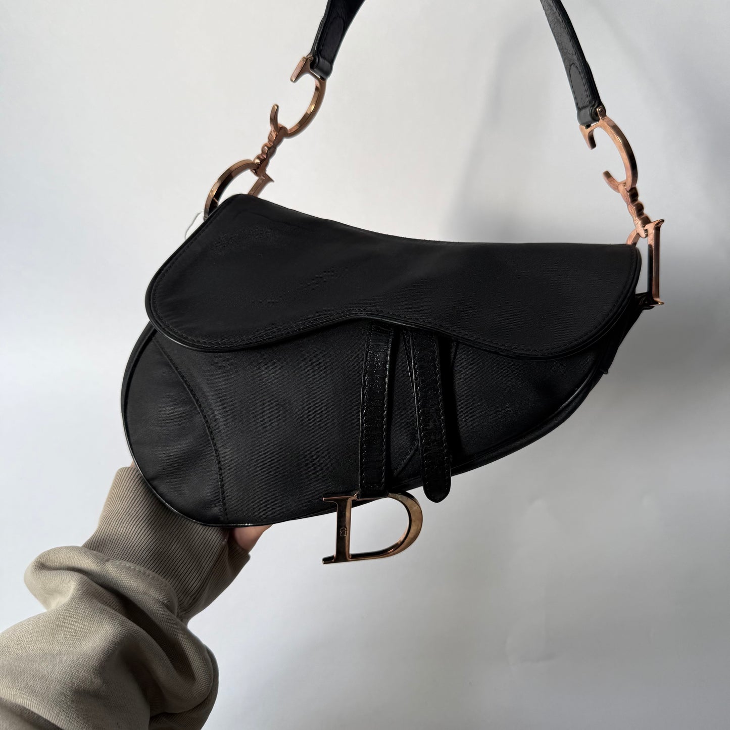 Christian Dior Limited Edition Rose Gold Hardware Saddle Bag
