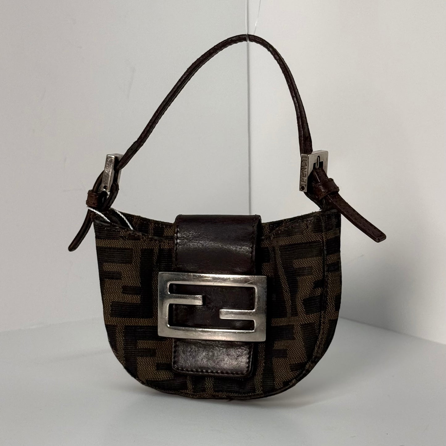 Fendi Brown Zucca Mini Croissant