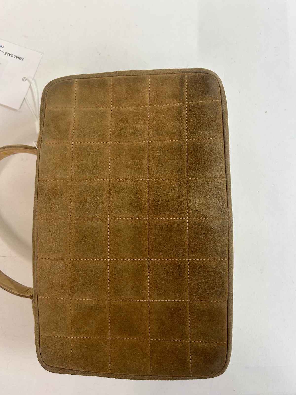 Chanel Brown Suede Chocolate Bar Kelly Top Handle Bag