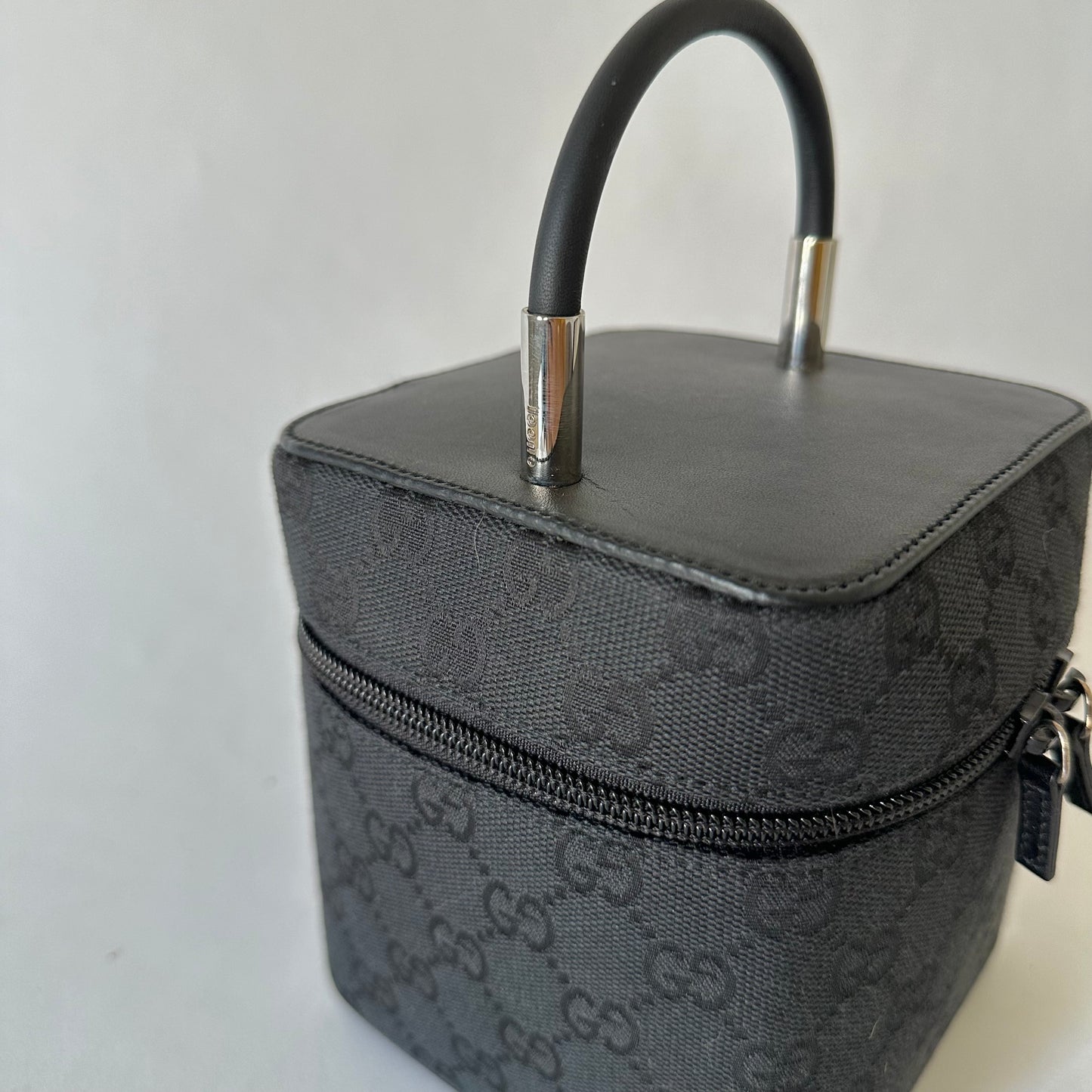Gucci Black Monogram Box Vanity Bag