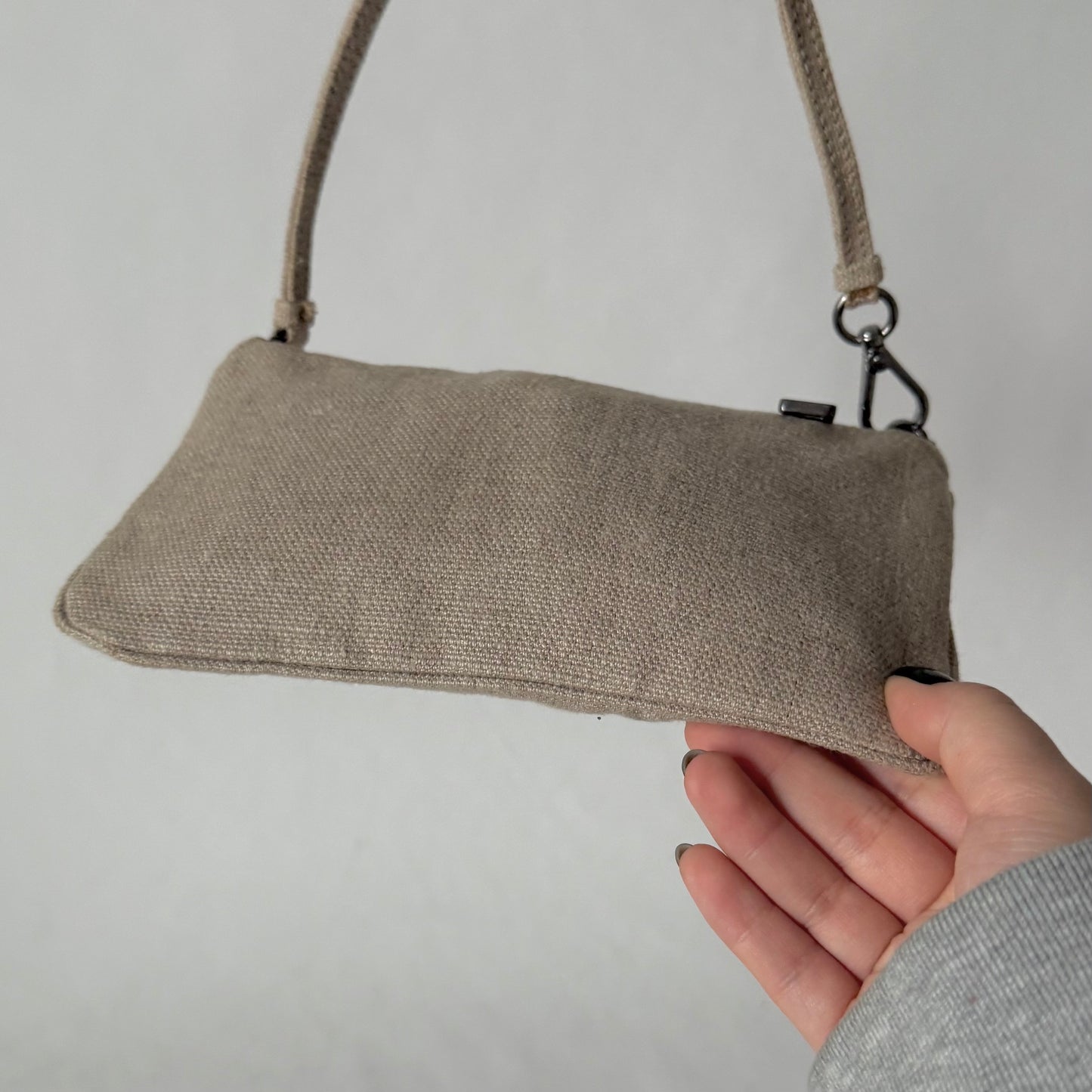 Prada Linen Mini Pochette Bag