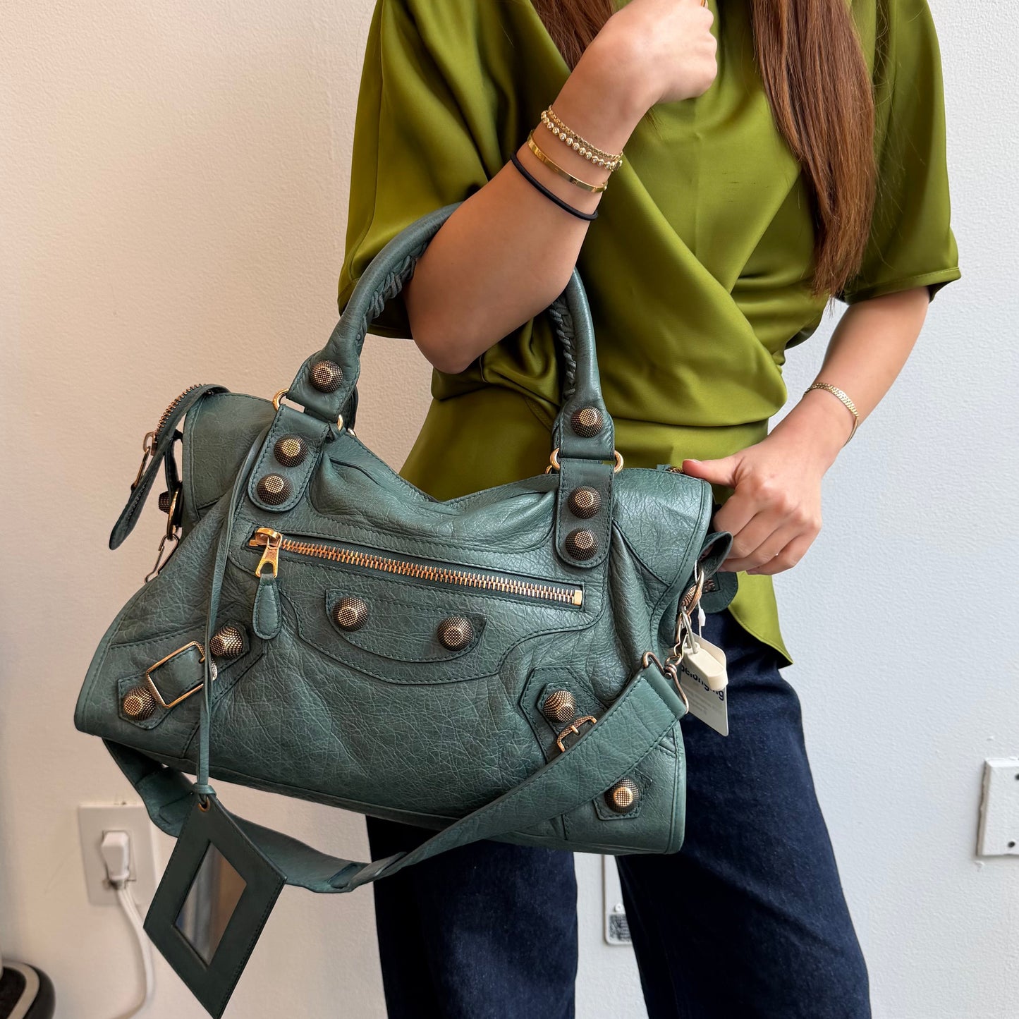 Balenciaga x Neiman Marcus Anniversary Blue Leather City Bag