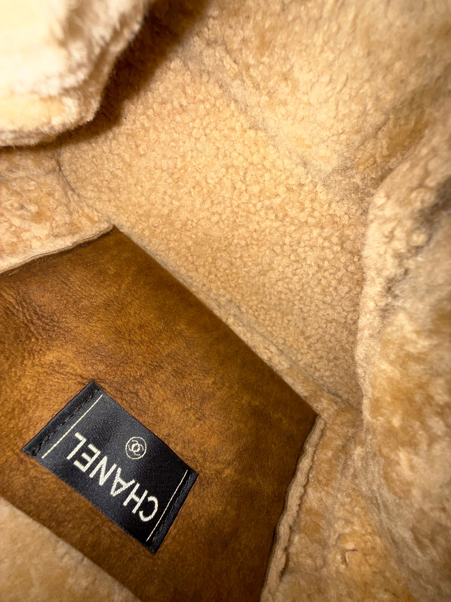 Chanel Brown Sheepskin Sherpa Crossbody Bag