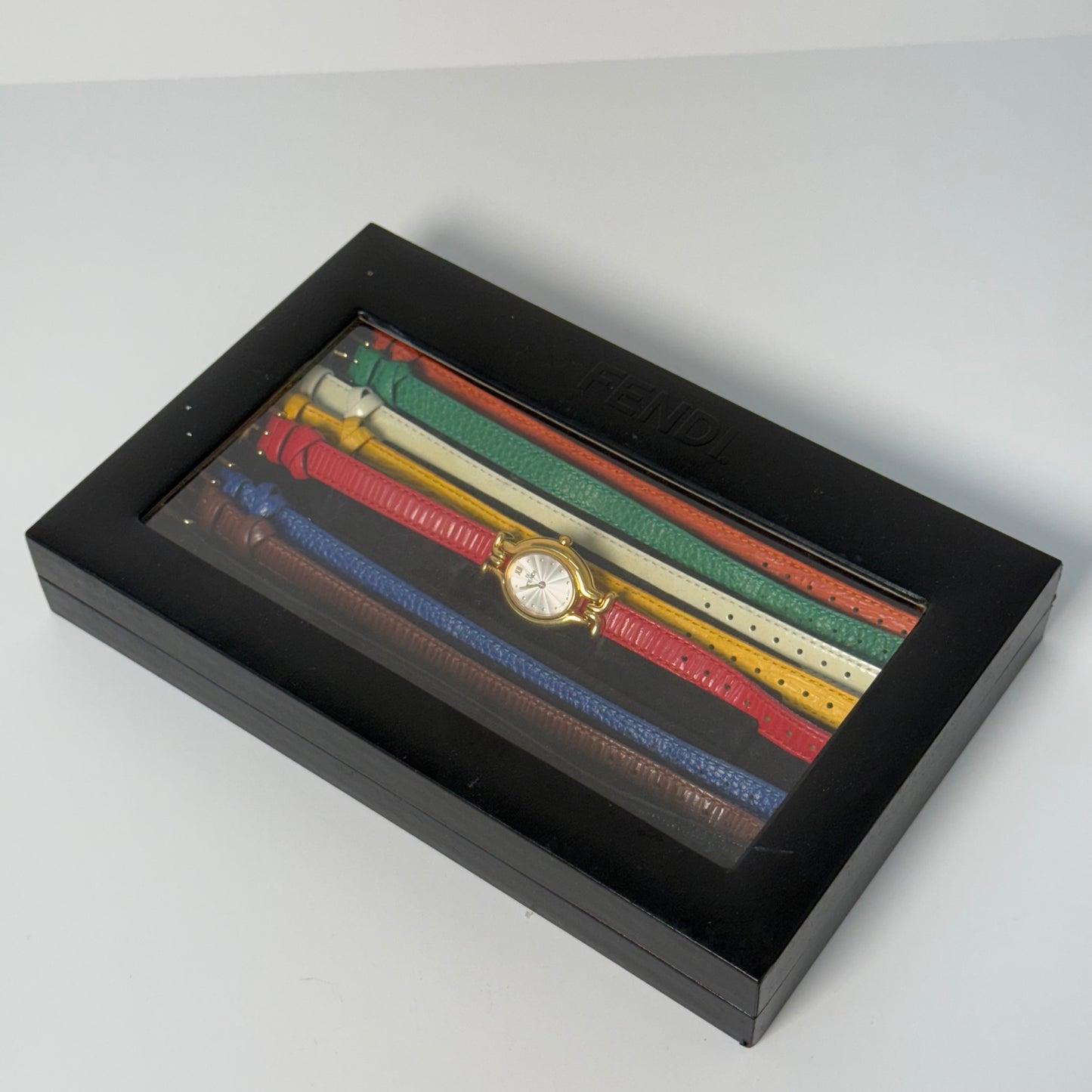 Fendi Interchangeable Leather Band Watch w/ 8 Bands & Box