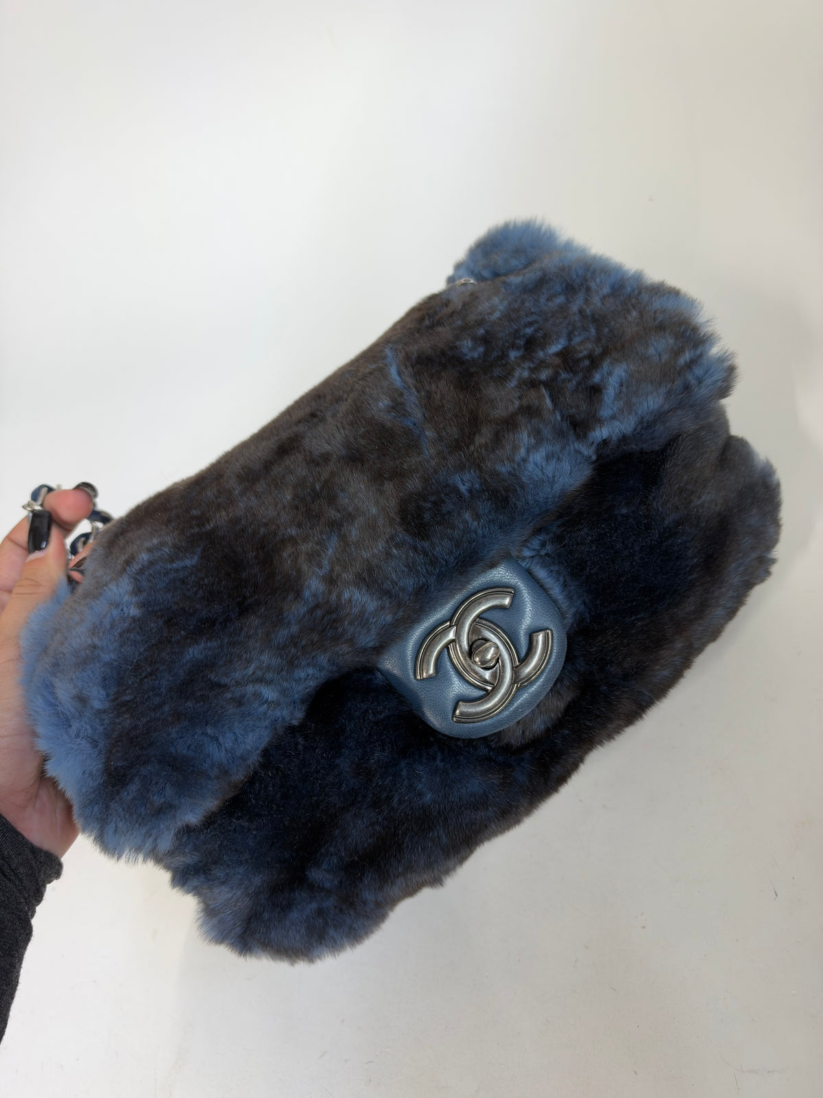 Chanel Ombre Blue Rabbit Zip Flap Bag