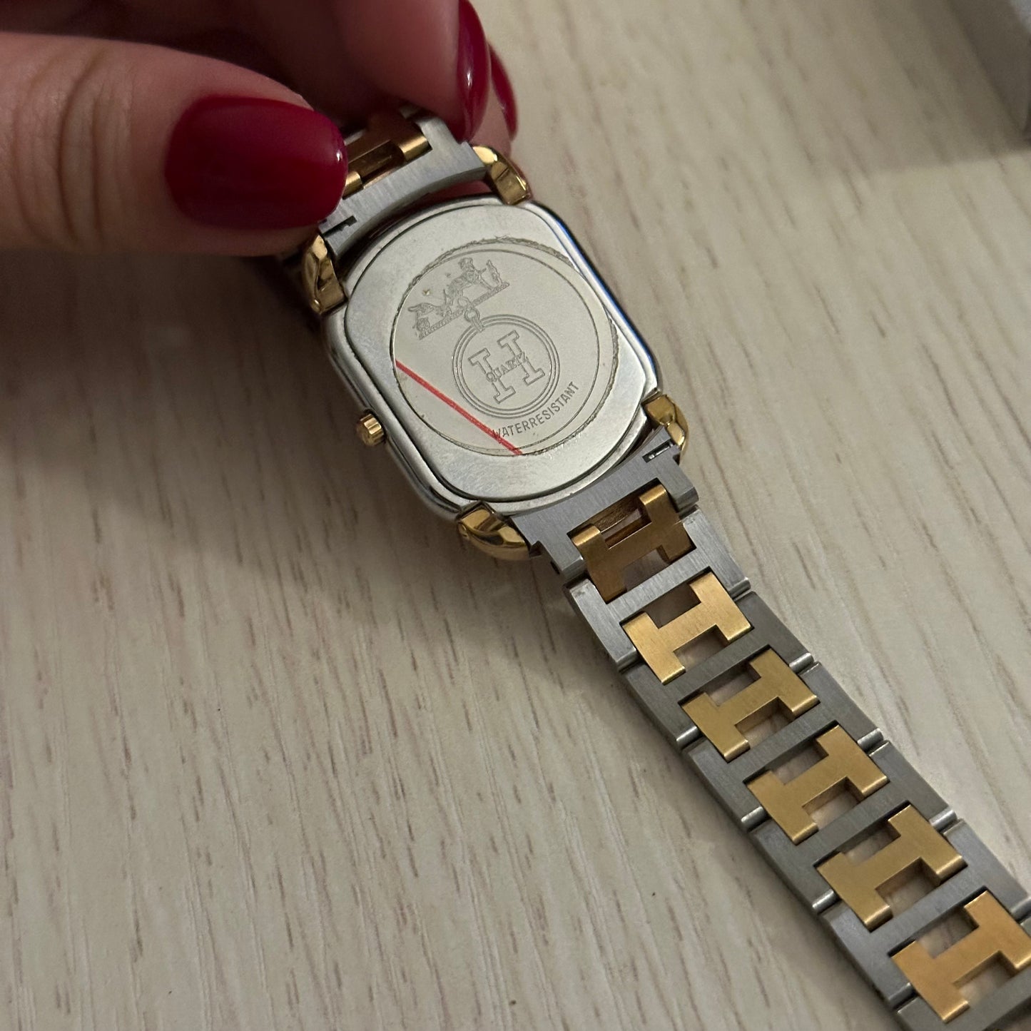 Hermes Unisex Rallye Gold Dial Watch