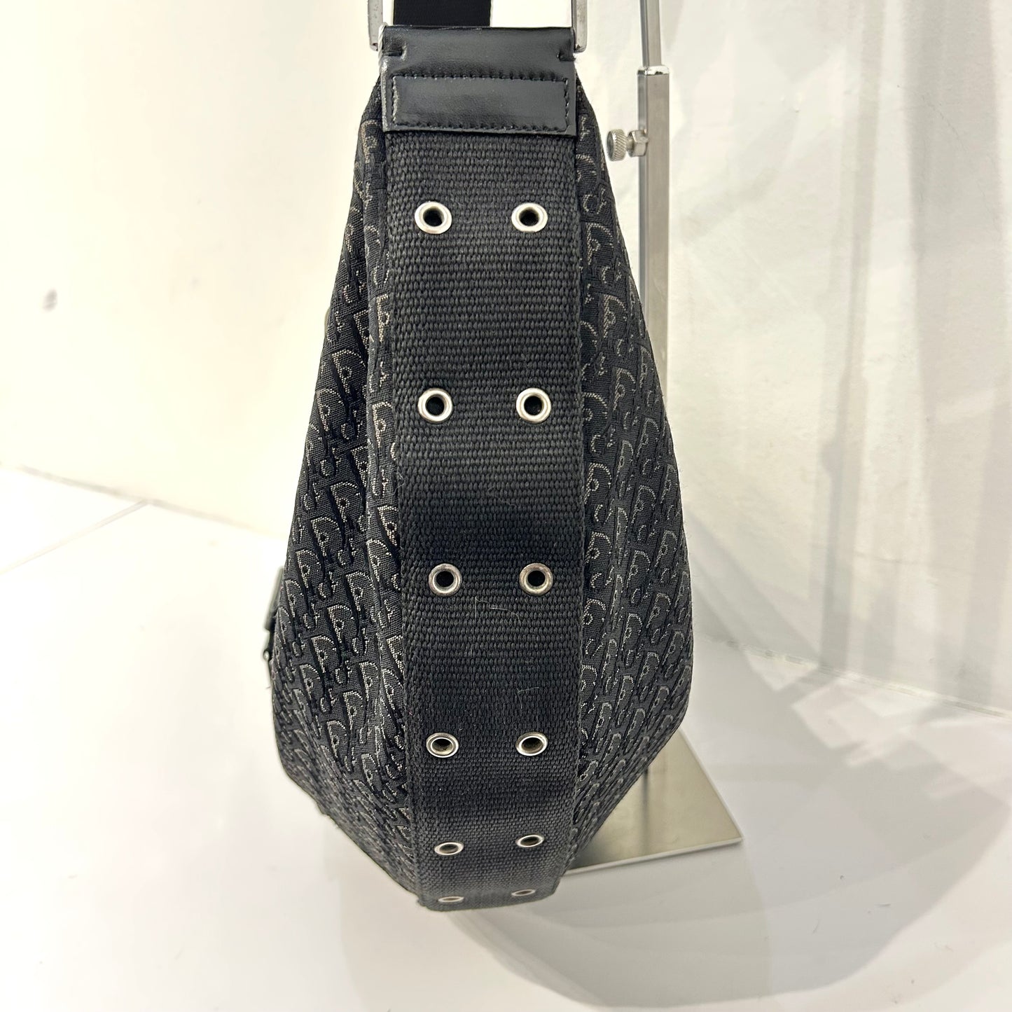 Christian Dior Black Oblique Street Chic Croissant Hobo Bag