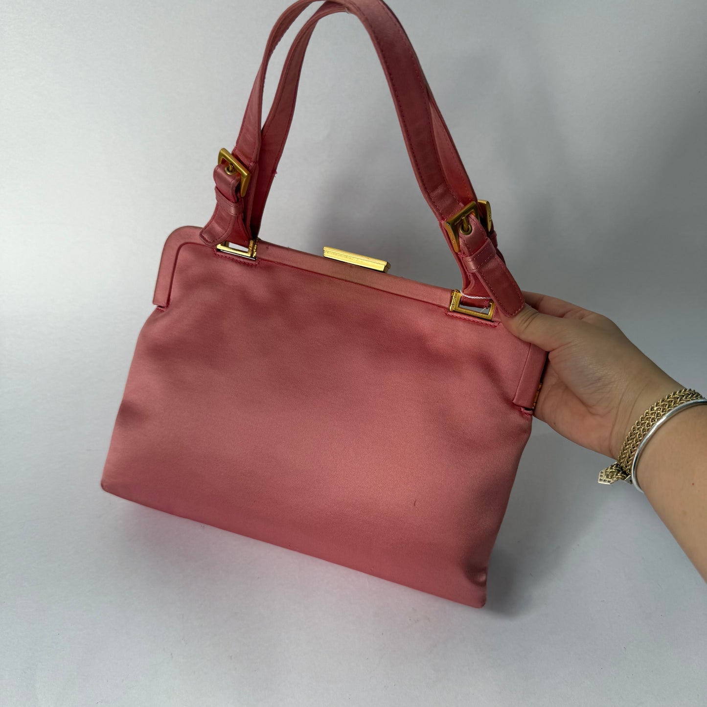 Prada Pink Satin Shoulder Bag