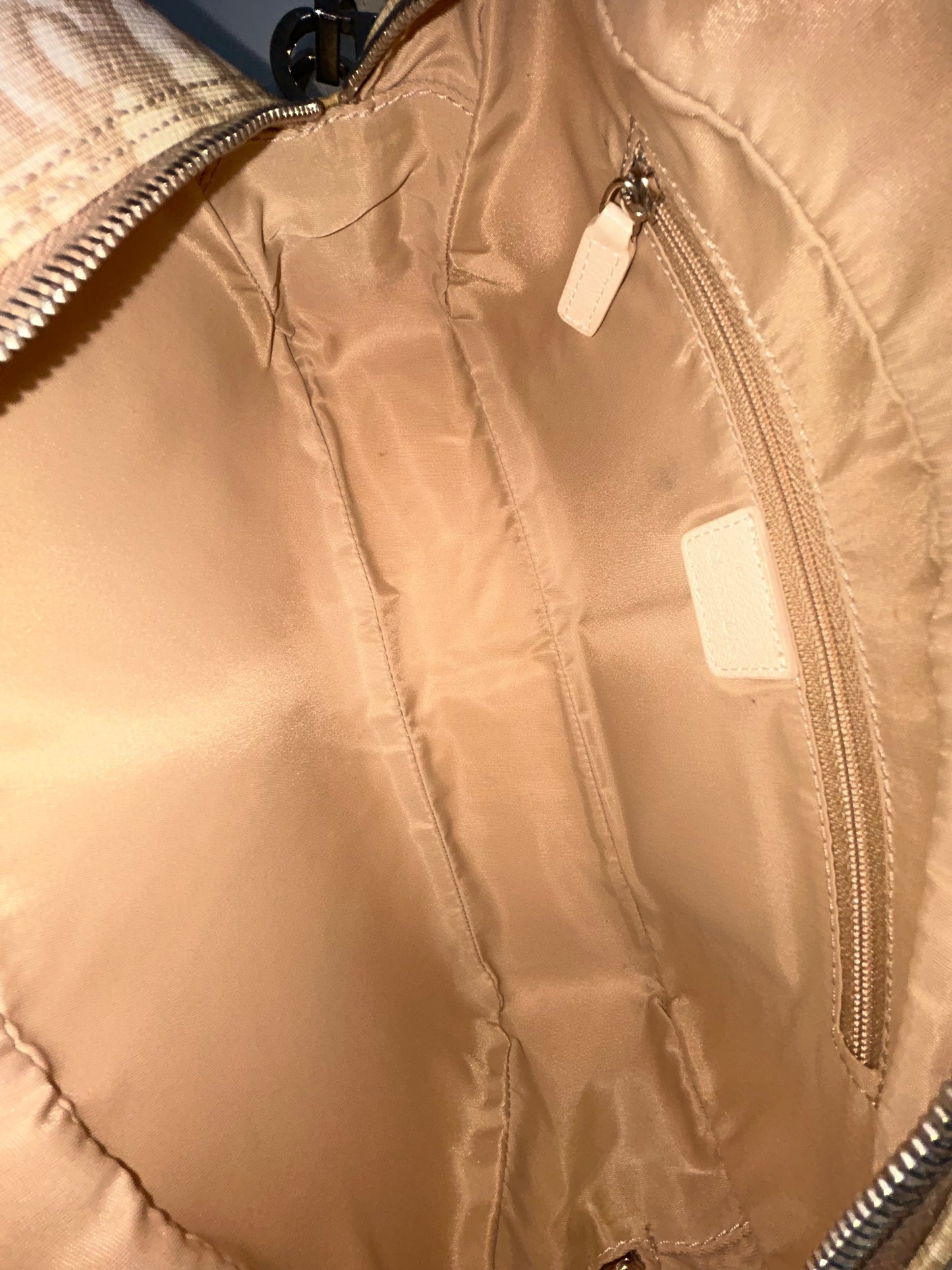 Christian Dior Cream Coated Canvas Trotter Monogram Embroidered Floral Shoulder Bag