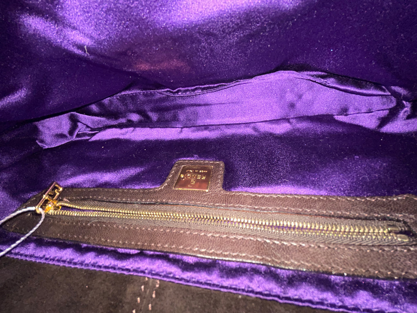 Fendi Brown Suede & Leather Baguette Shoulder Bag GHW
