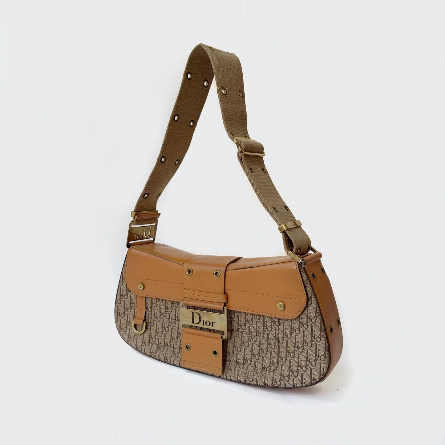 Christian Dior Brown Oblique Monogram Columbus Bag