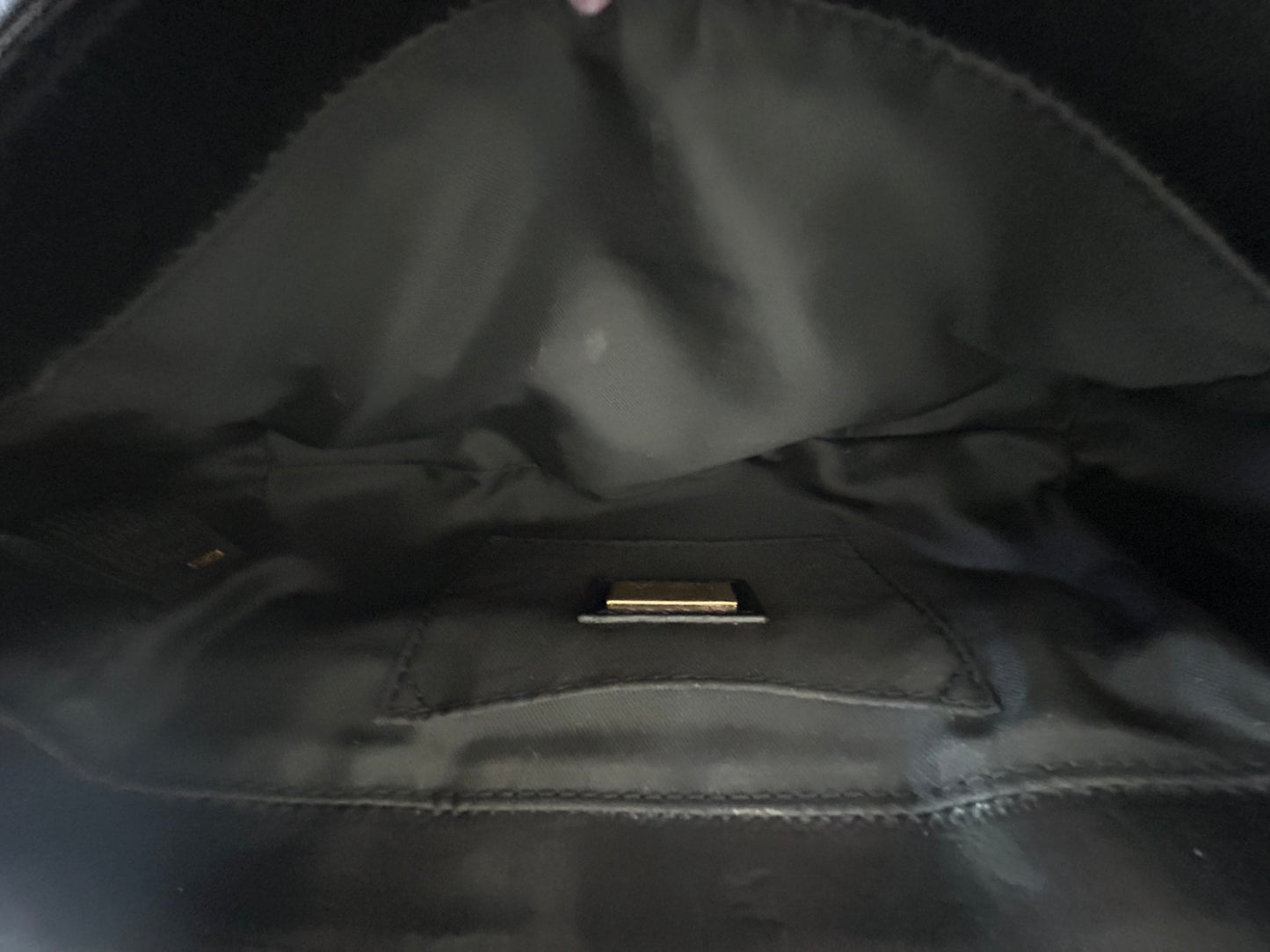 Fendi Black Zucchino Monogram Lock Pochette