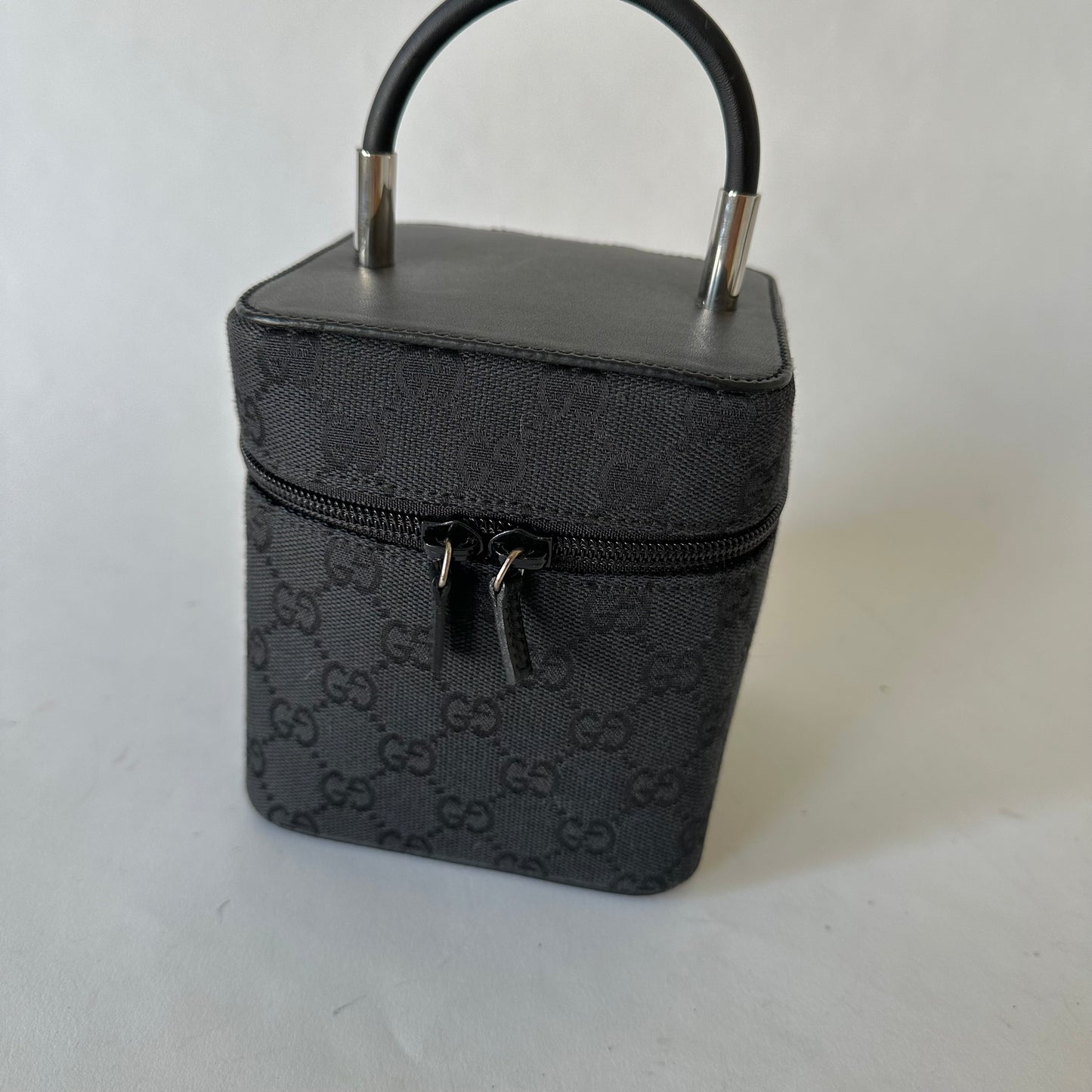 Gucci Black Monogram Box Vanity Bag