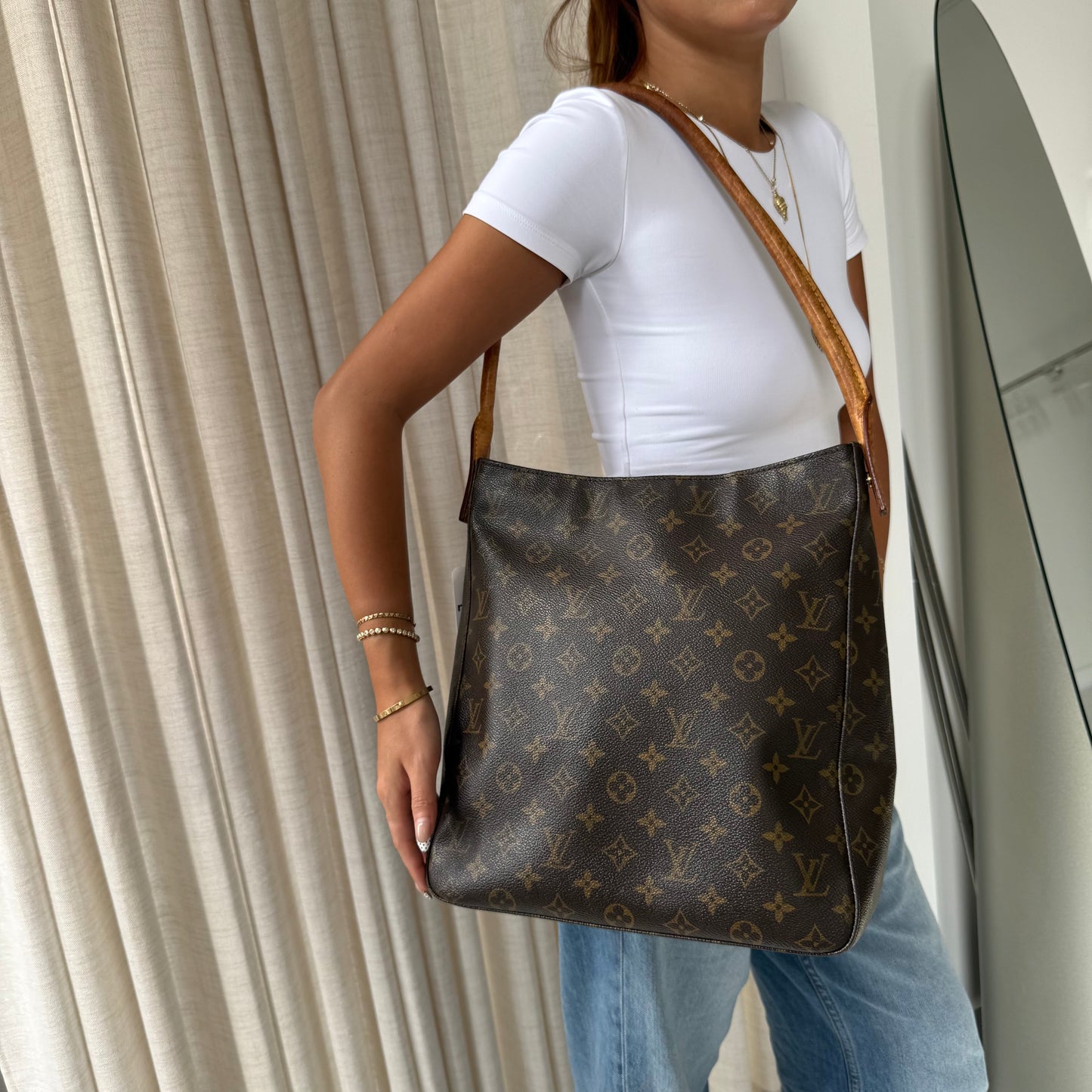 Louis Vuitton Brown Monogram Looping GM Shoulder Bag
