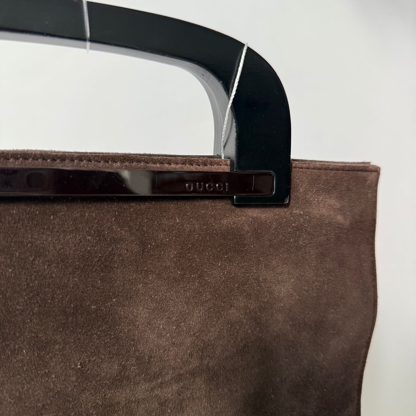 Gucci Brown Suede Top Handle Tote Bag
