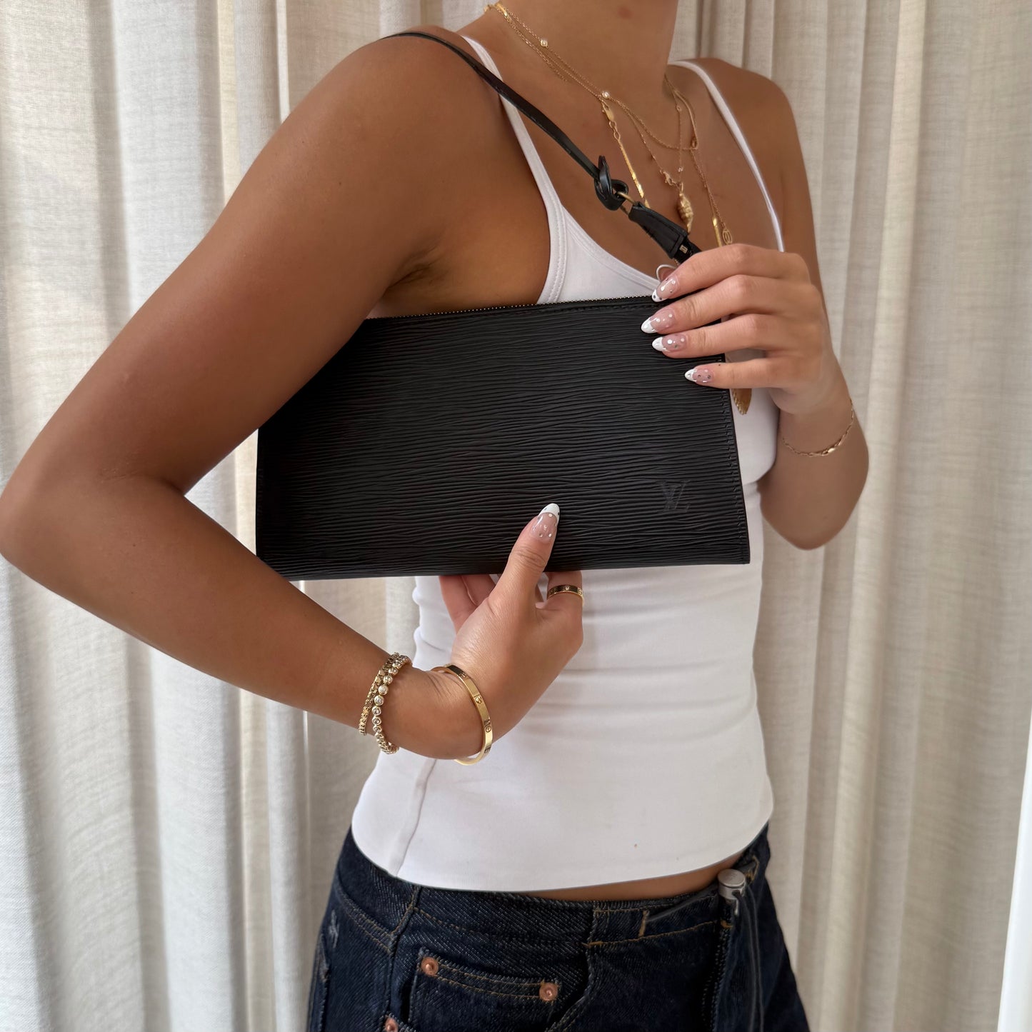 Louis Vuitton Black Epi Leather Pochette