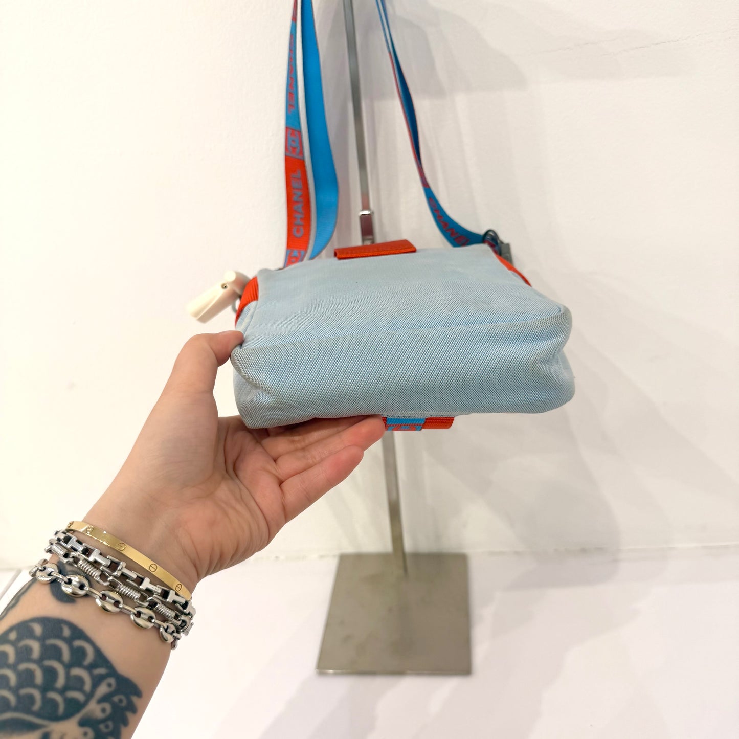 Chanel Red & Blue Nylon Sports Line Crossbody Bag