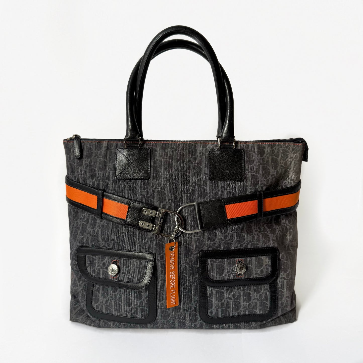 Christian Dior Large Navy Trotter Flight Travel Tote Bag