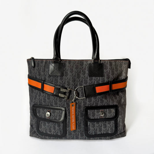 Christian Dior Large Navy Trotter Flight Travel Tote Bag