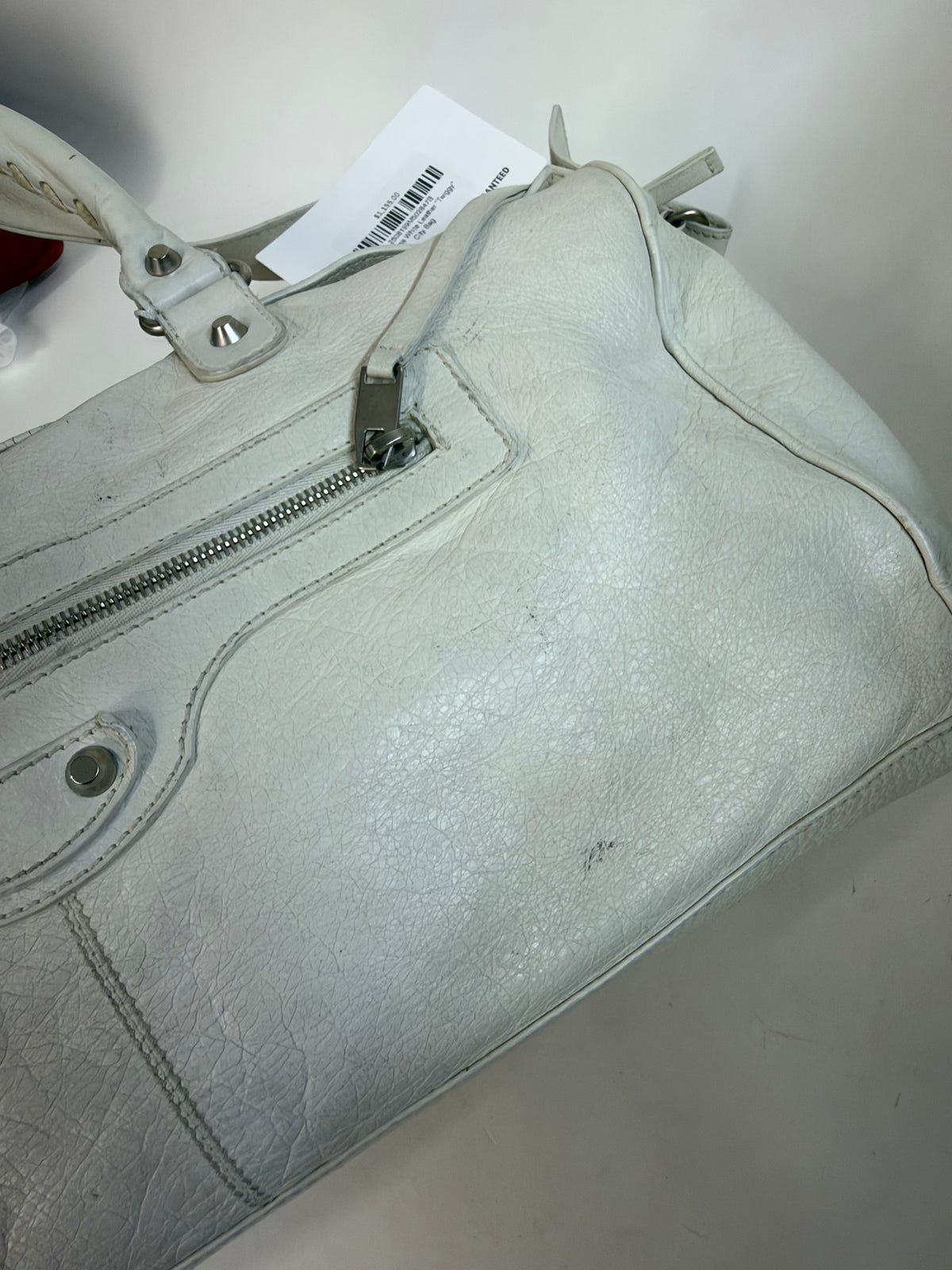 Balenciaga White Leather "Twiggy" City Bag