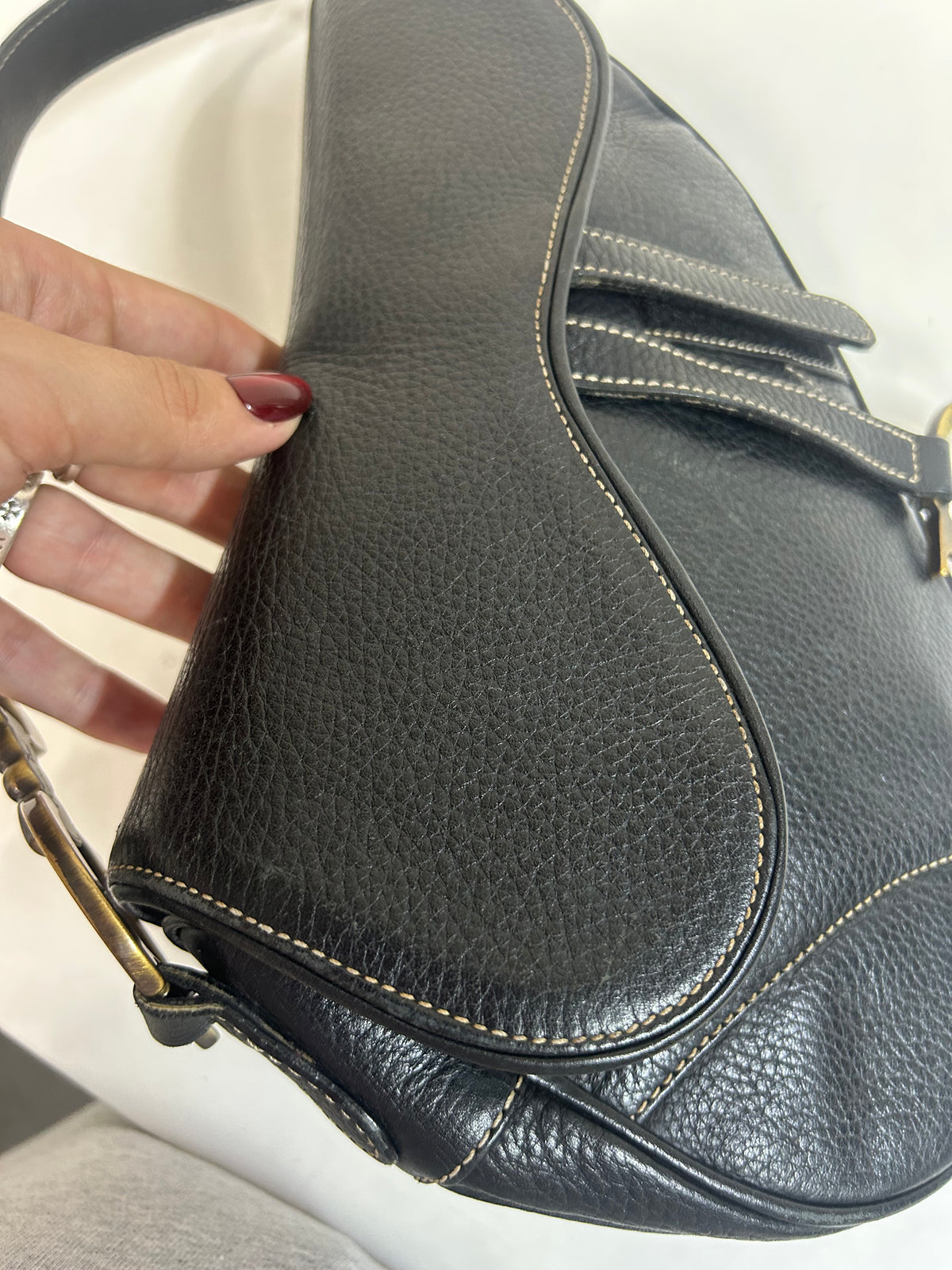 Christian Dior 2002 Black Leather Saddle
