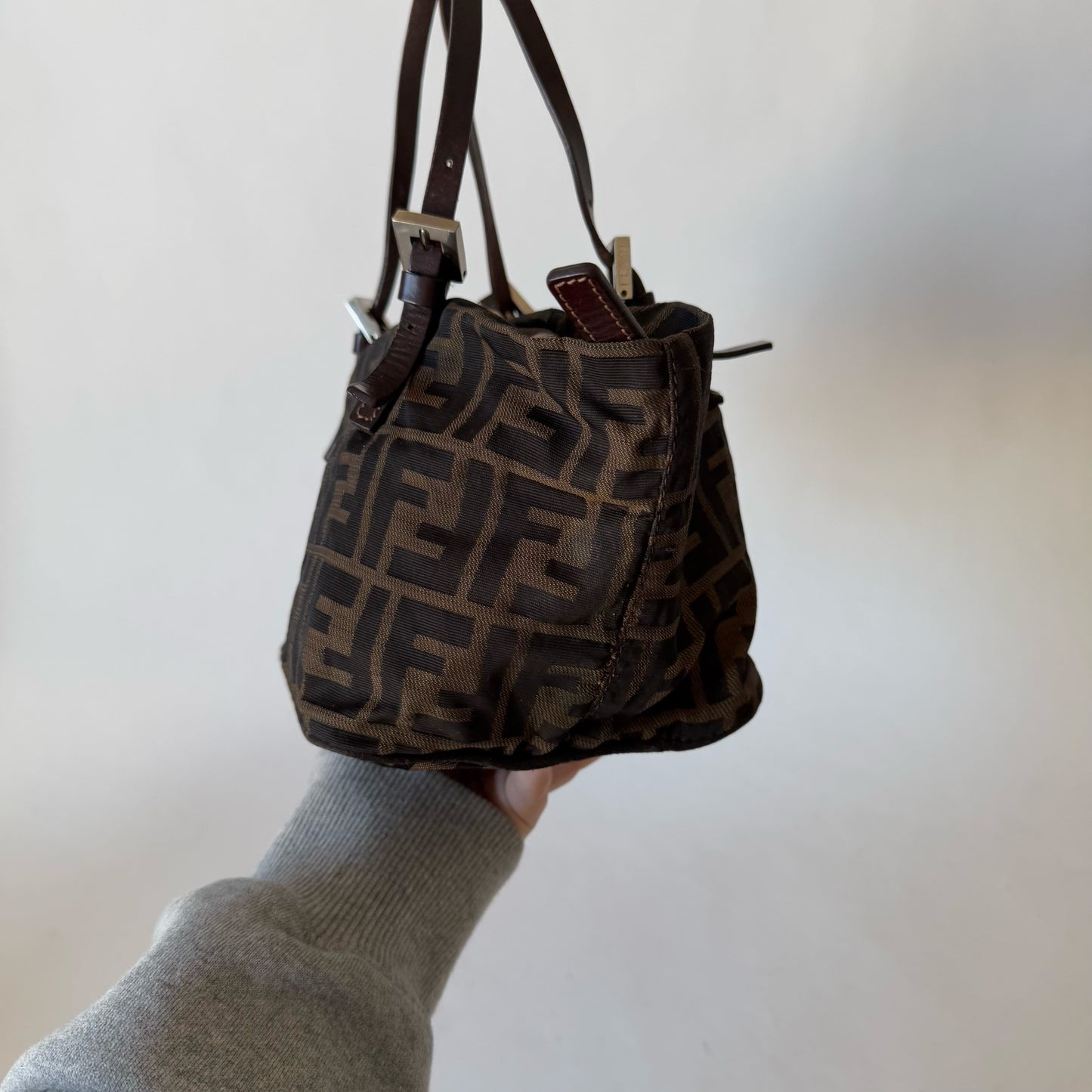 Fendi Brown Zucca Small Tote Bag