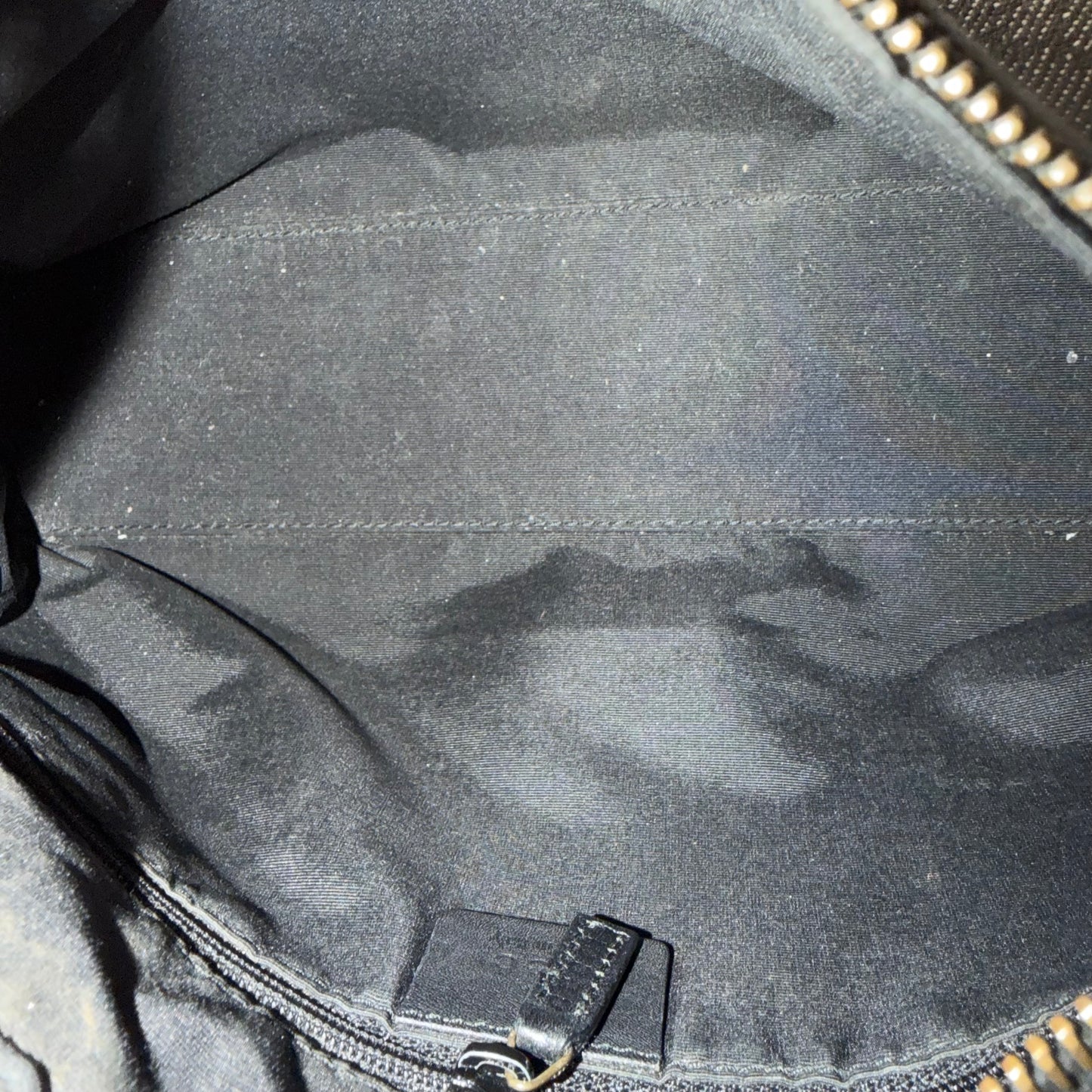 Gucci Black Denim & Leather Monogram Shoulder Bag