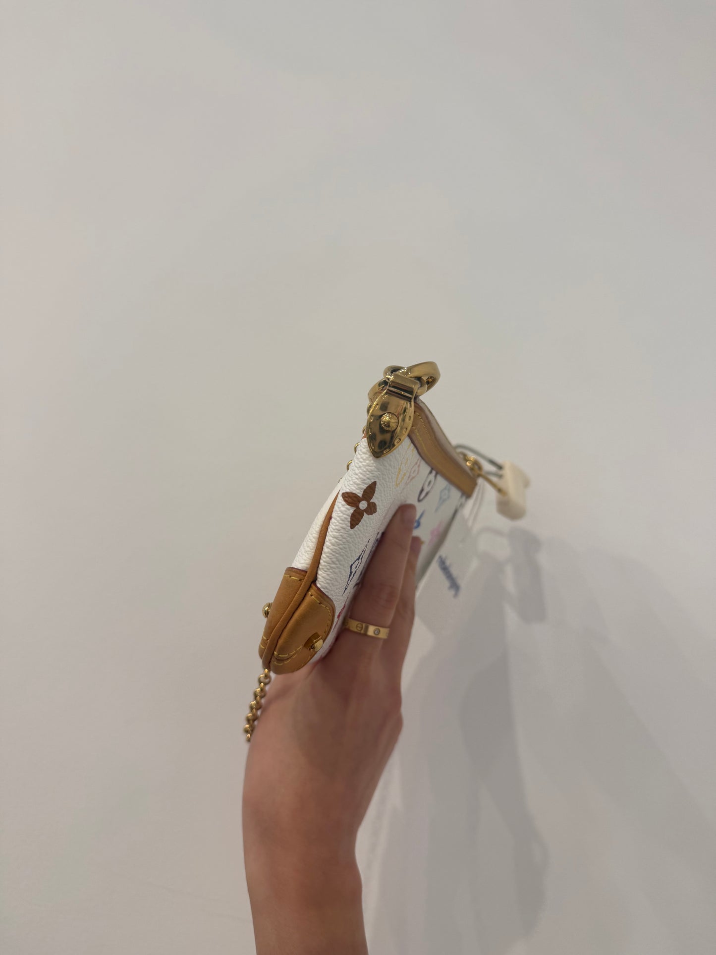 Louis Vuitton X Murakami White Multicolored Milla MM Chain Pochette