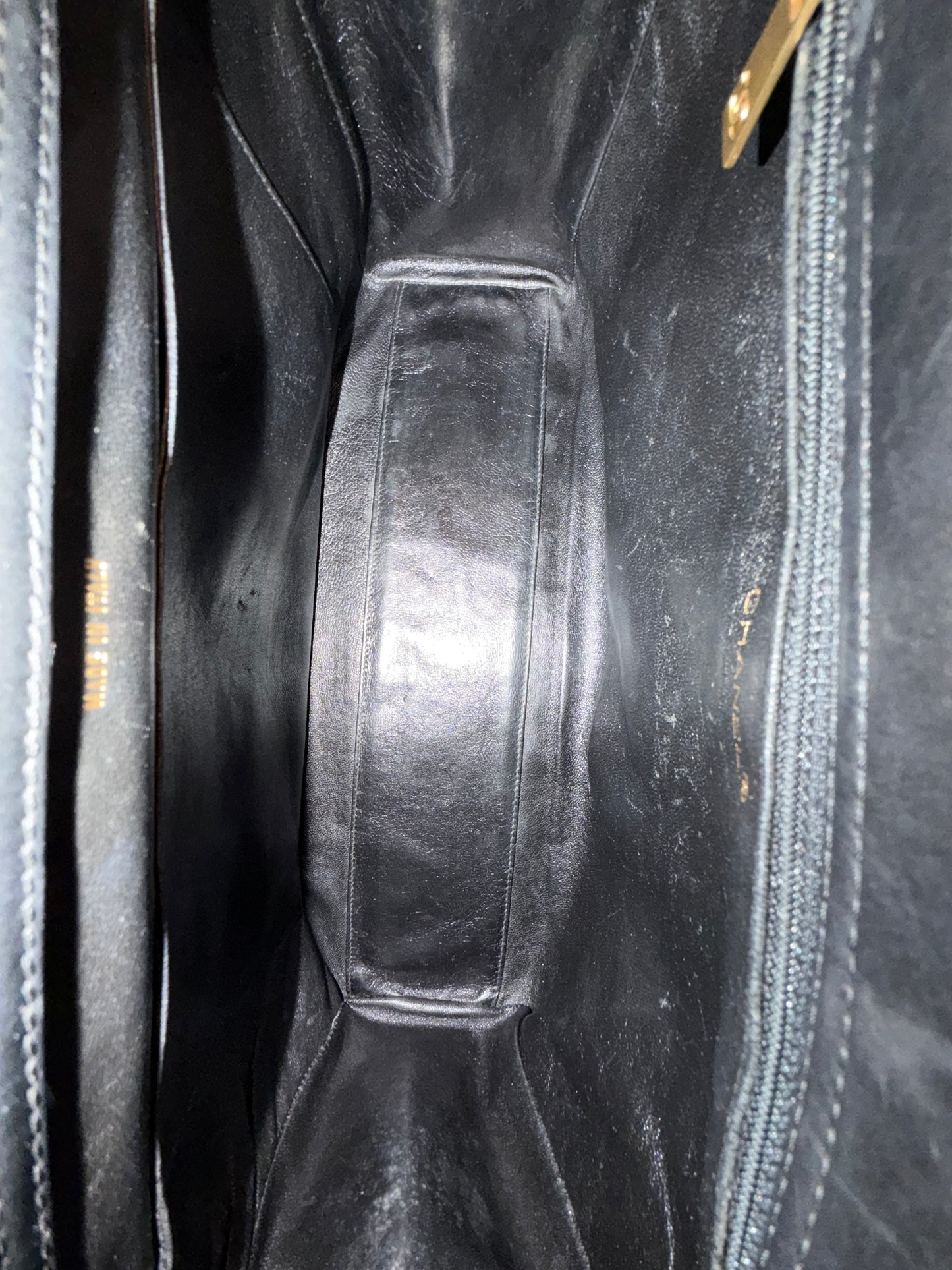 Chanel 2000 Black Lambskin Leather Quilted Matelasse Chain Shoulder Tote