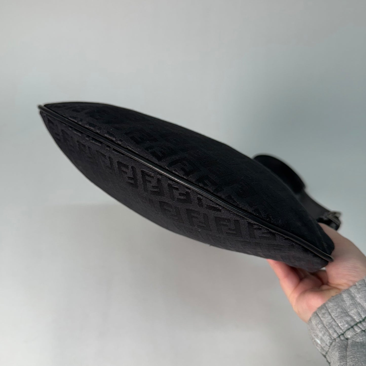 Fendi Black Zucchino Nylon Oyster Bag