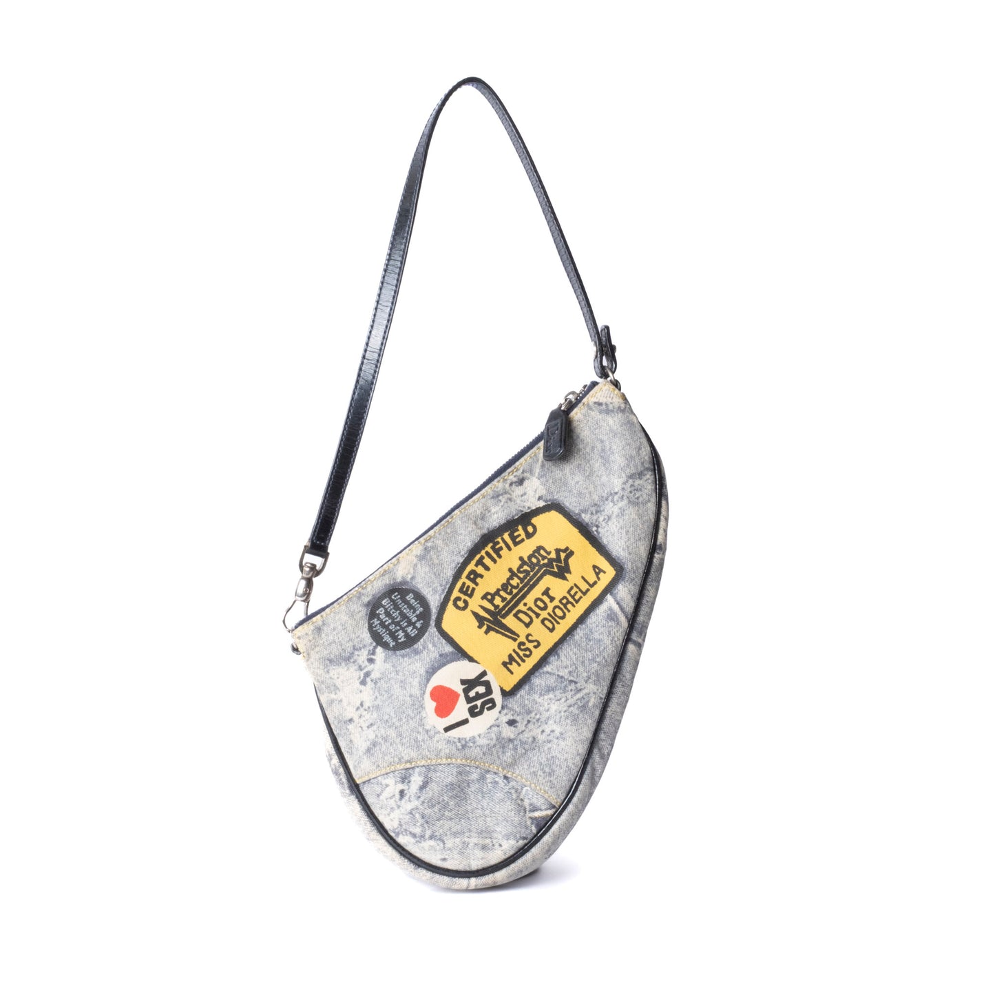 Christian Dior Denim Miss Diorella Print Mini Saddle Bag