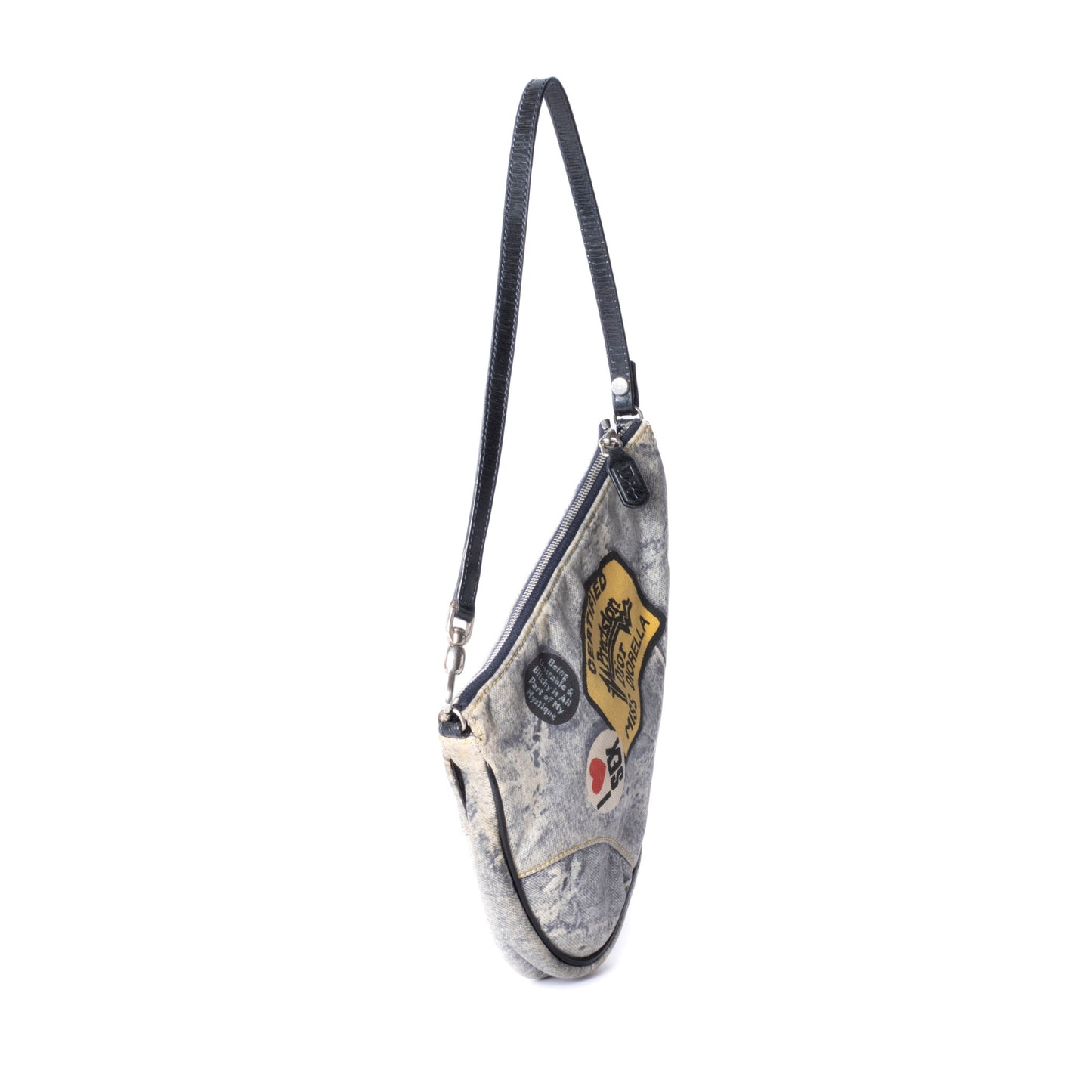 Christian Dior Denim Miss Diorella Print Mini Saddle Bag