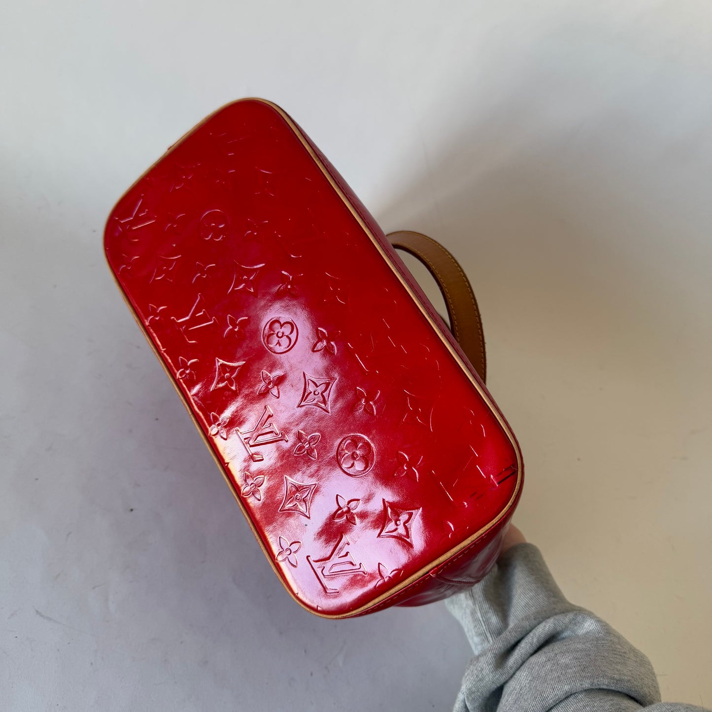 Louis Vuitton Red Vernis Houston Shoulder Bag