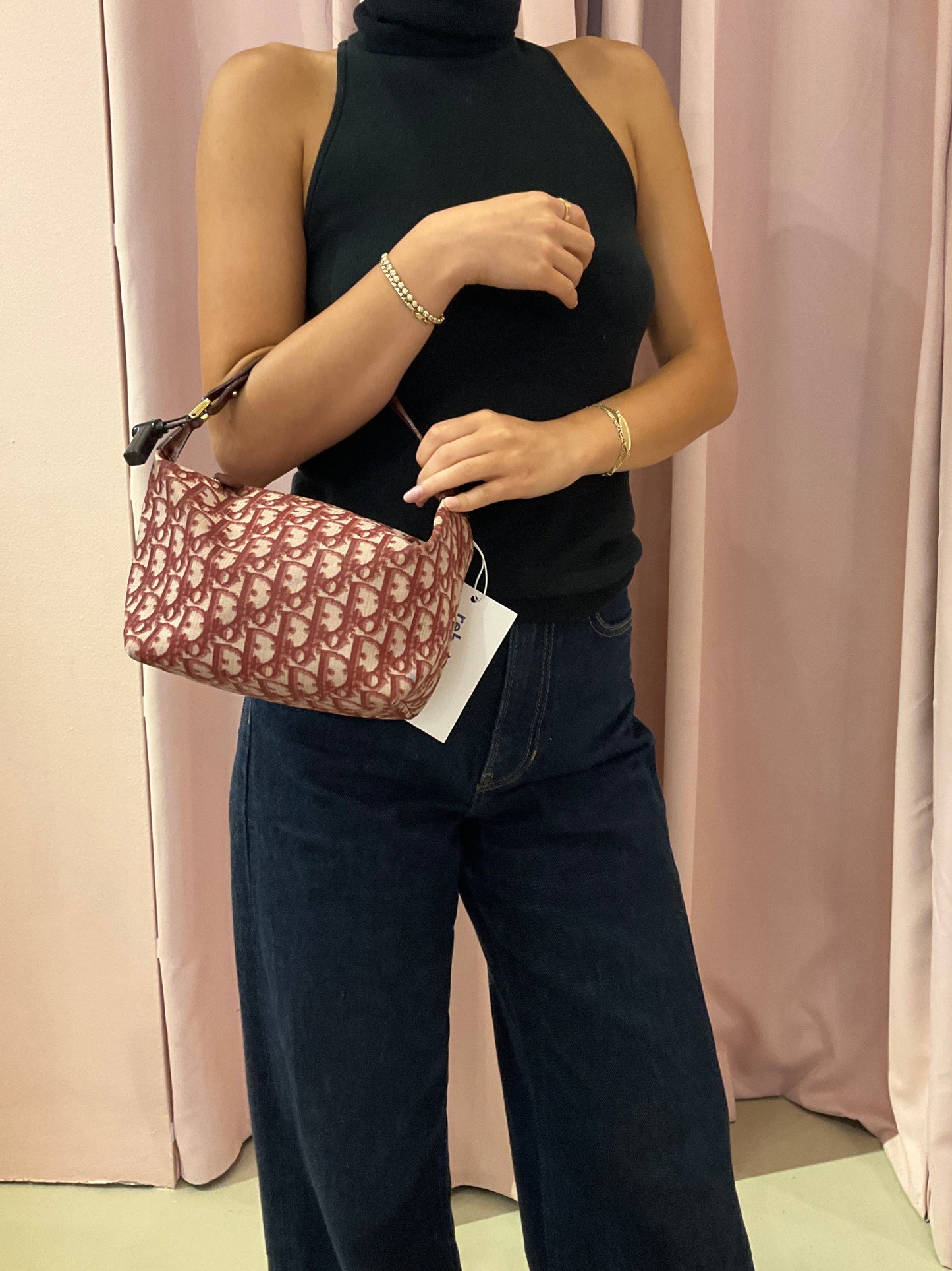 Christian Dior Red Canvas Trotter Monogram Pochette Accessory