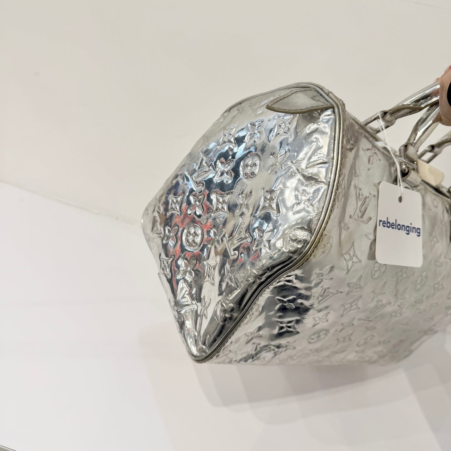 Louis Vuitton Mirror Silver Speedy 35 Boston Bag