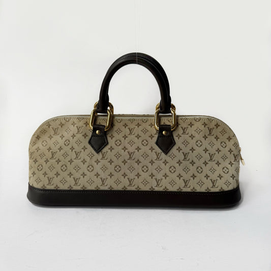 Louis Vuitton Khaki & Brown Mini Lin East West Alma