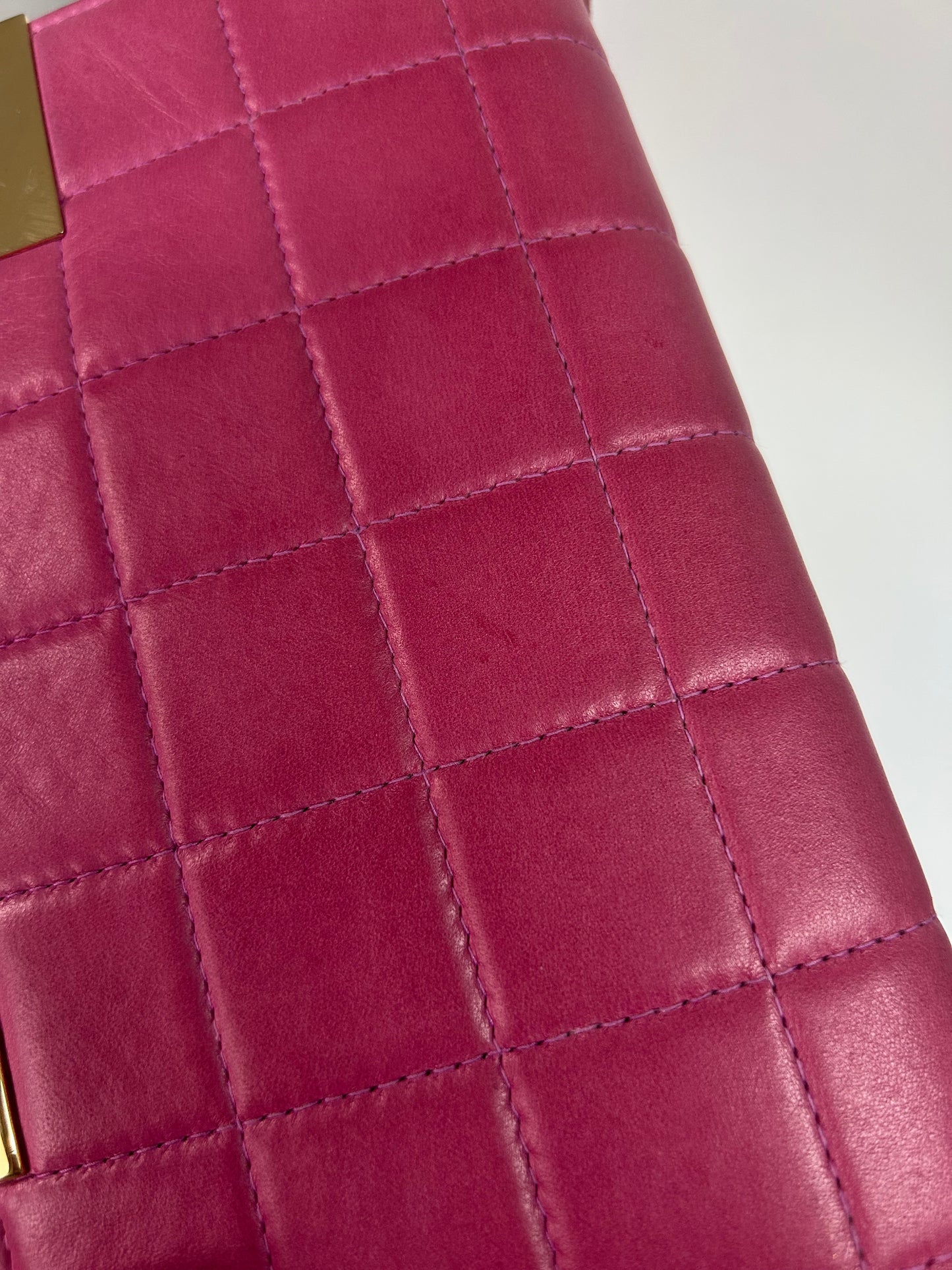 Chanel Pink Lambskin Leather Chocolate Bar Shoulder Bag