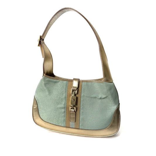Gucci Teal & Gold Metallic Small Jackie Shoulder Bag